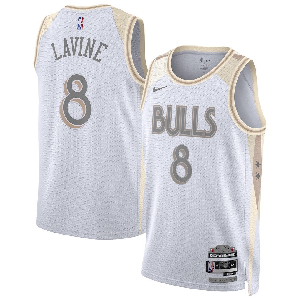 Zach LaVine 8 Chicago Bulls Unisex 2024/25 Swingman Player Basketball Jersey - City Edition - White - JS943 