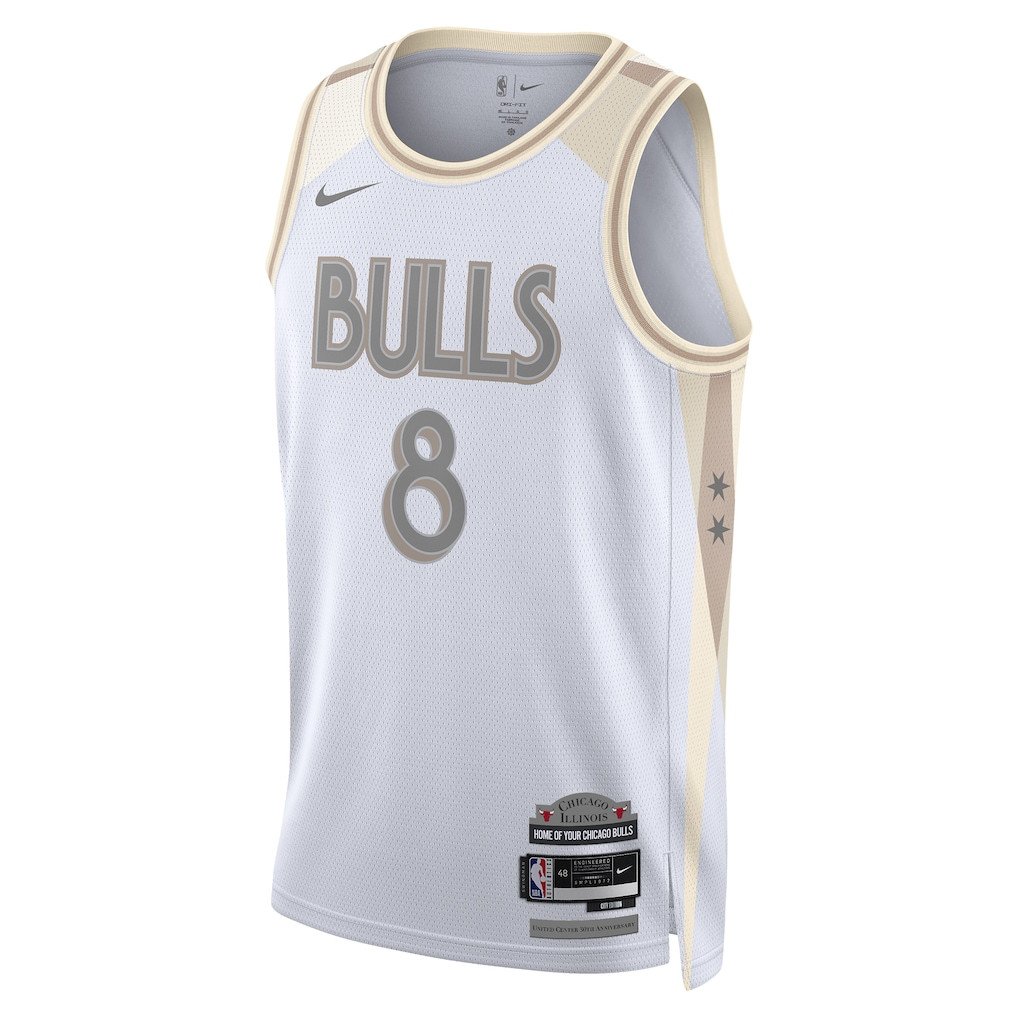 Alternative view of Zach LaVine 8 Chicago Bulls Unisex 2024/25 Swingman Player Basketball Jersey - City Edition - White - JS943 