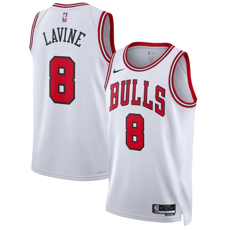 Zach Lavine 8 Chicago Bulls Unisex Swingman Basketball Jersey - Association Edition - White - JS734 