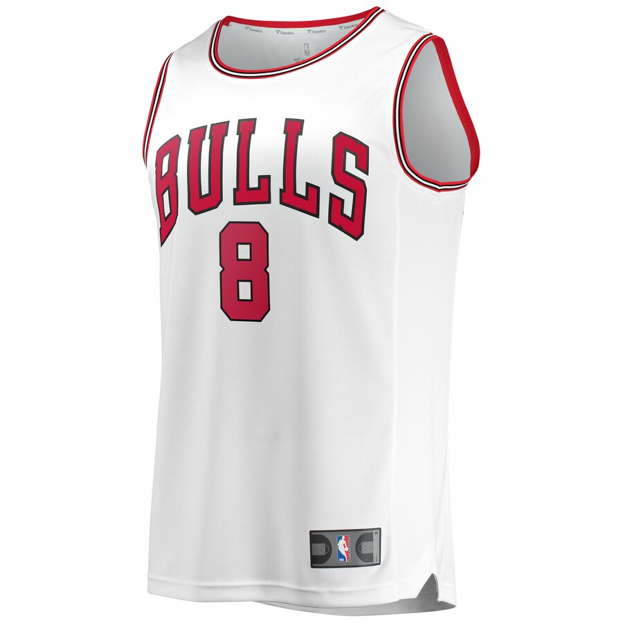 Alternative view of Zach Lavine Chicago Bulls Fanatics Branded Fast Break Replica Basketball Jersey - Association Edition - White