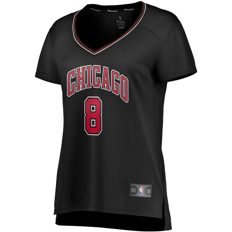 Alternative view of Zach Lavine Chicago Bulls Fanatics Branded Women's Fast Break Replica Statement Edition Basketball Jersey - Black