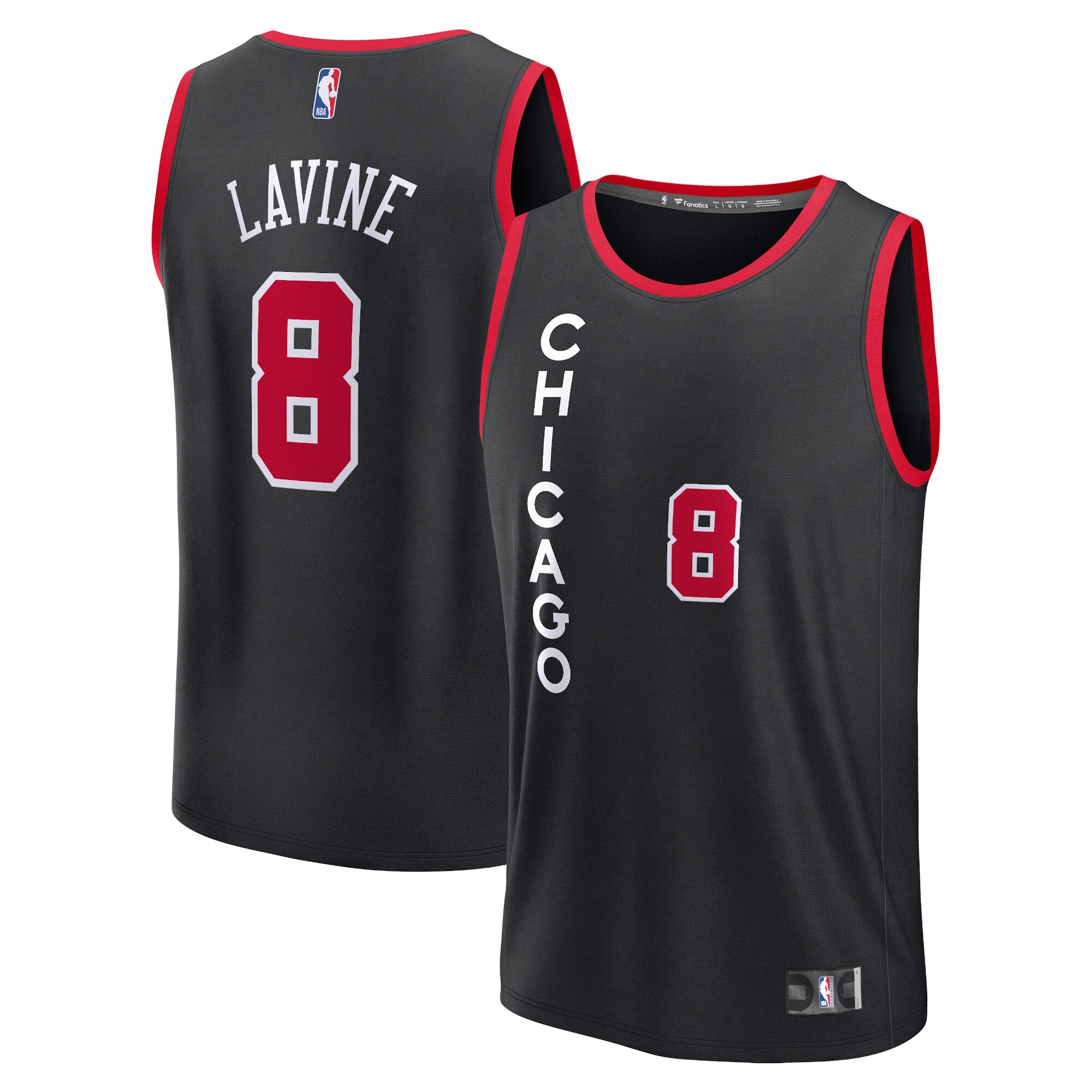 Zach Lavine Chicago Bulls Fanatics Fast Break Basketball Jersey - Black - City Edition