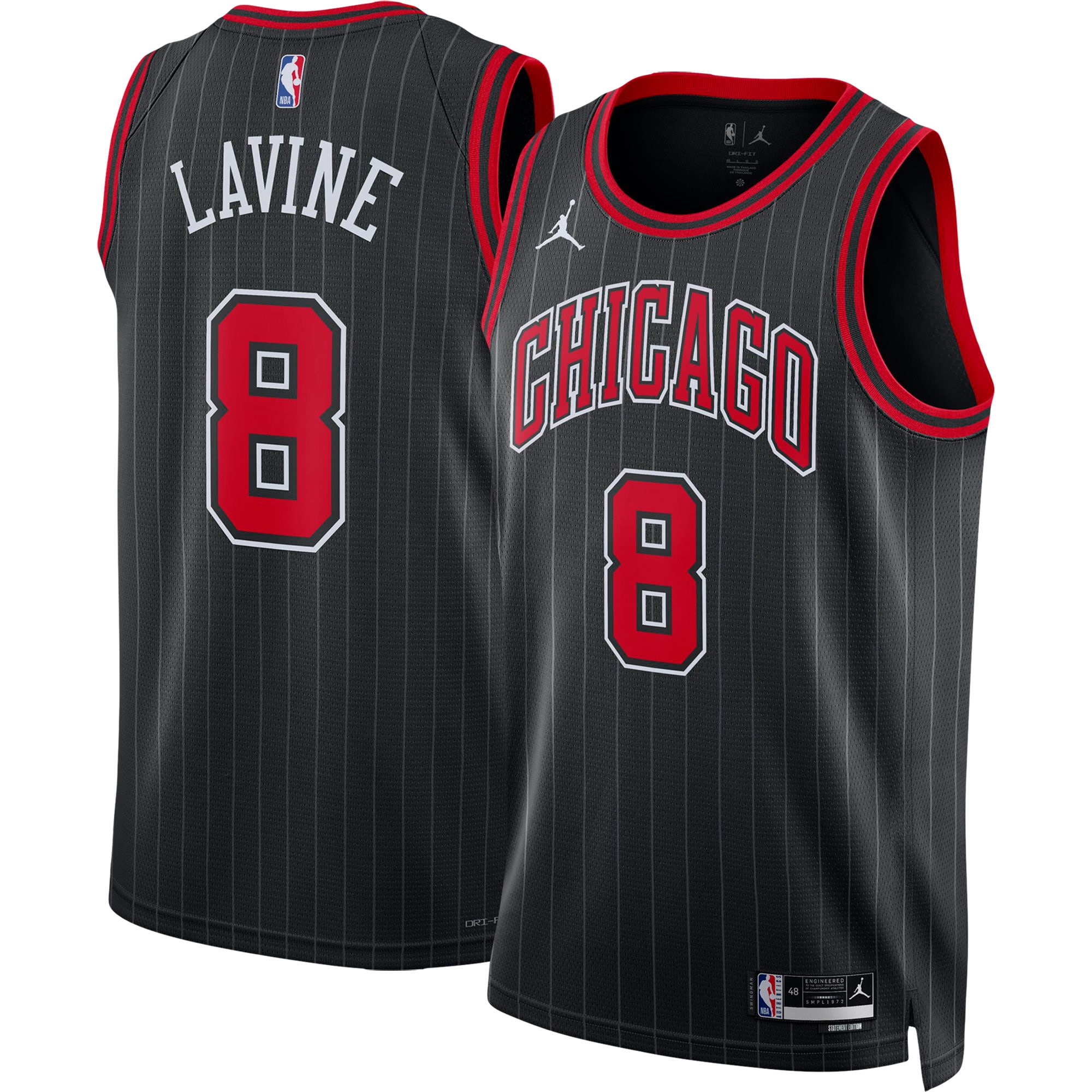 Alternative view of Zach Lavine Chicago Bulls Jordan Brand Unisex Swingman Basketball Jersey – Statement Edition – Black