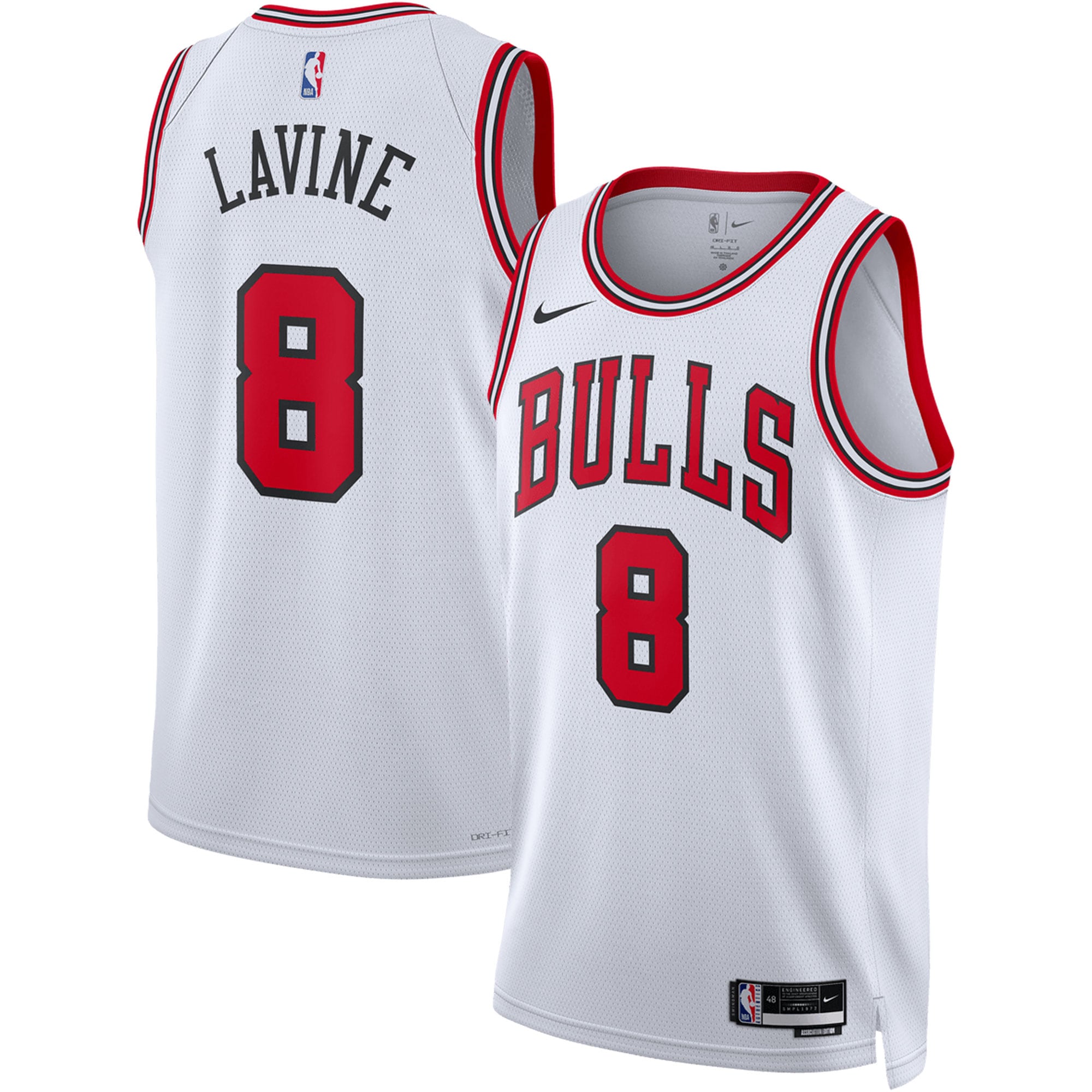 Alternative view of Zach Lavine Chicago Bulls Unisex Swingman Basketball Jersey – Association Edition – White