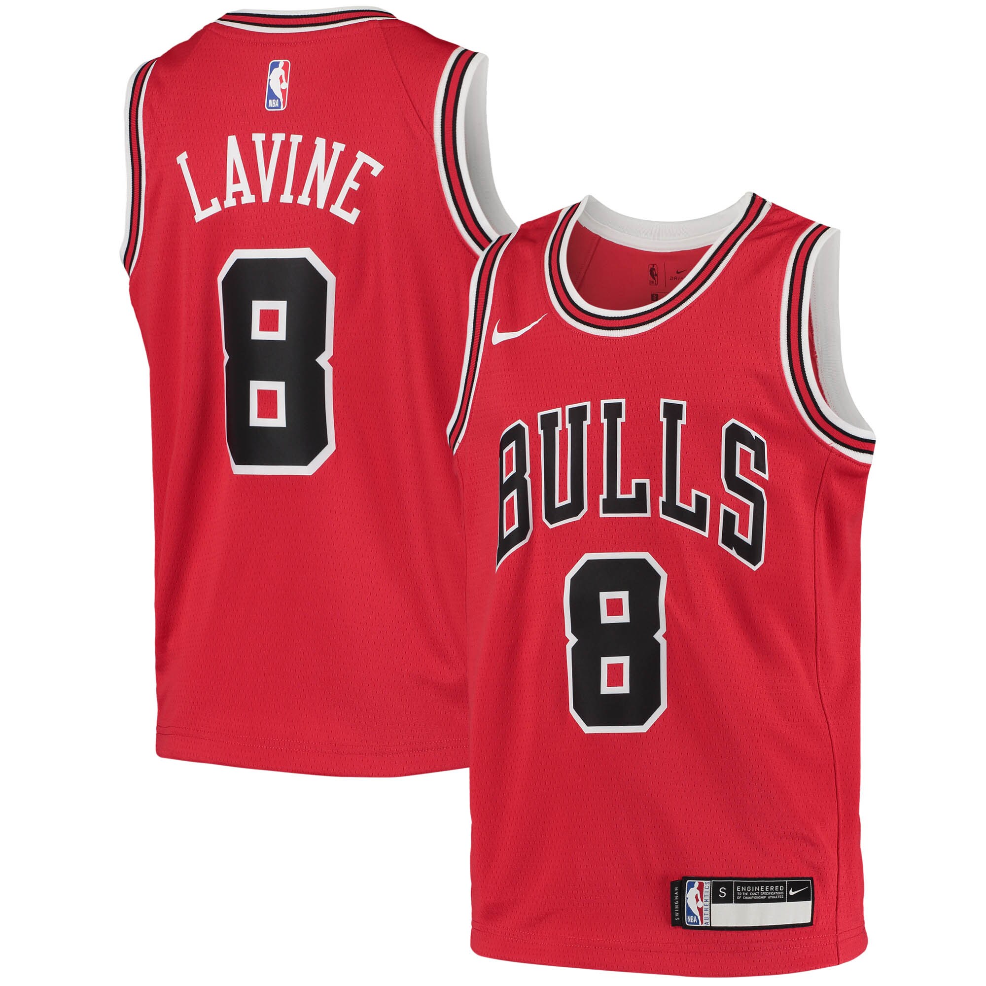Alternative view of Zach Lavine Chicago Bulls Youth 2020/21 Swingman Basketball Jersey - Icon Edition - Red