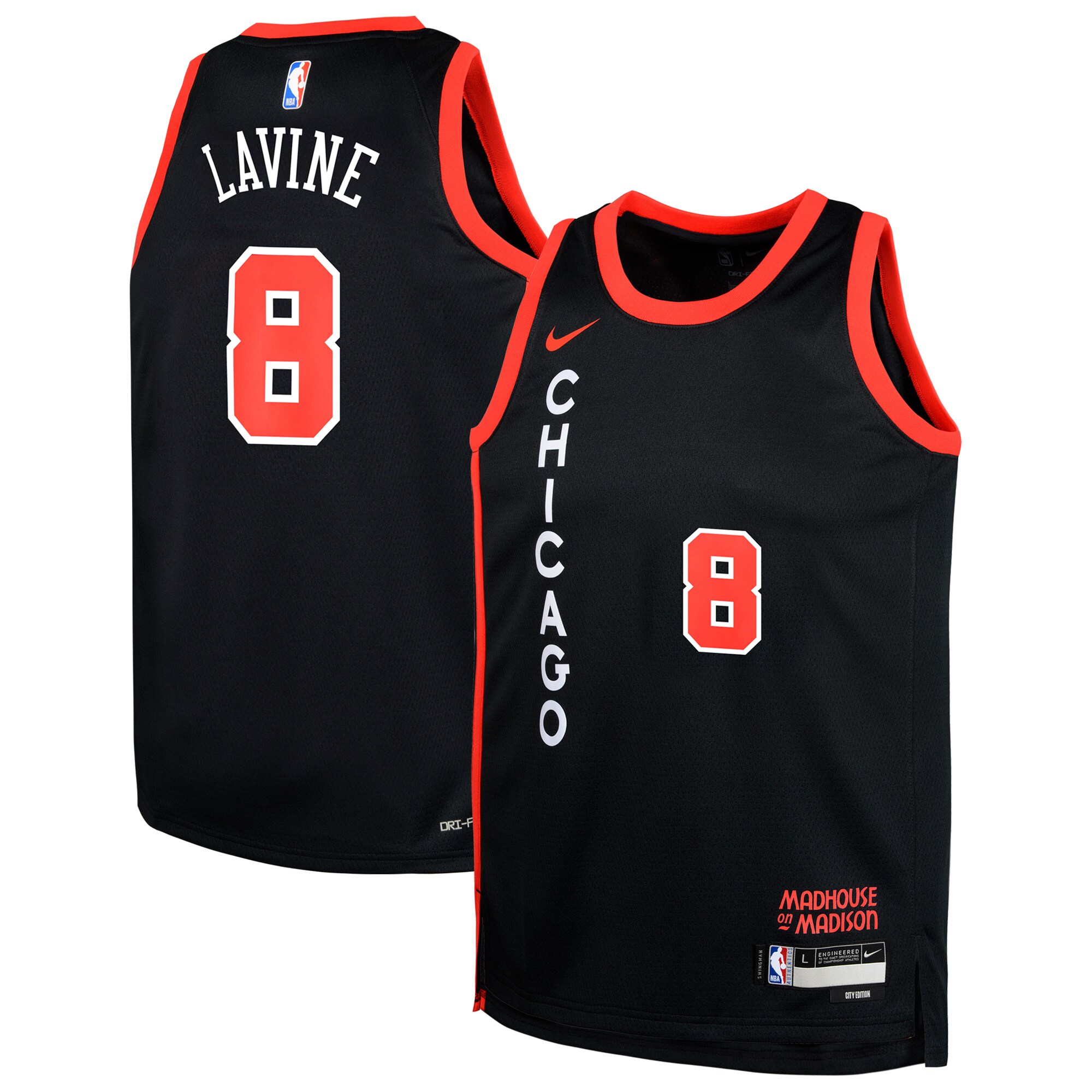Zach Lavine Chicago Bulls Youth Swingman Replica Basketball Jersey - City Edition - Black