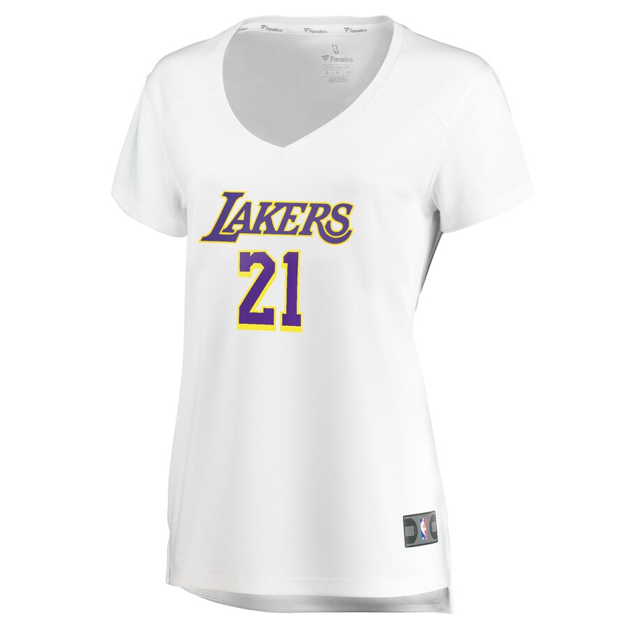 Alternative view of Zach Norvell Jr. Los Angeles Lakers Fanatics Branded Women's Fast Break Replica Player Basketball Jersey - Association Edition - White