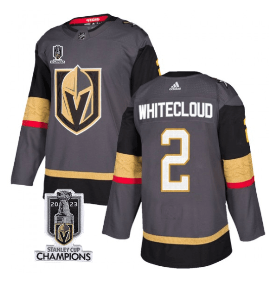 Zach Whitecloud 2 Vegas Golden Knights 2023 Stanley Cup Champions Patch Alternate Breakaway Hockey Jersey - Black - JS783 