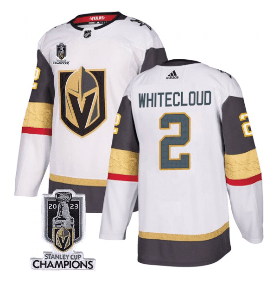 Zach Whitecloud 2 Vegas Golden Knights 2023 Stanley Cup Champions Patch Breakaway Hockey Jersey - White - JS251 