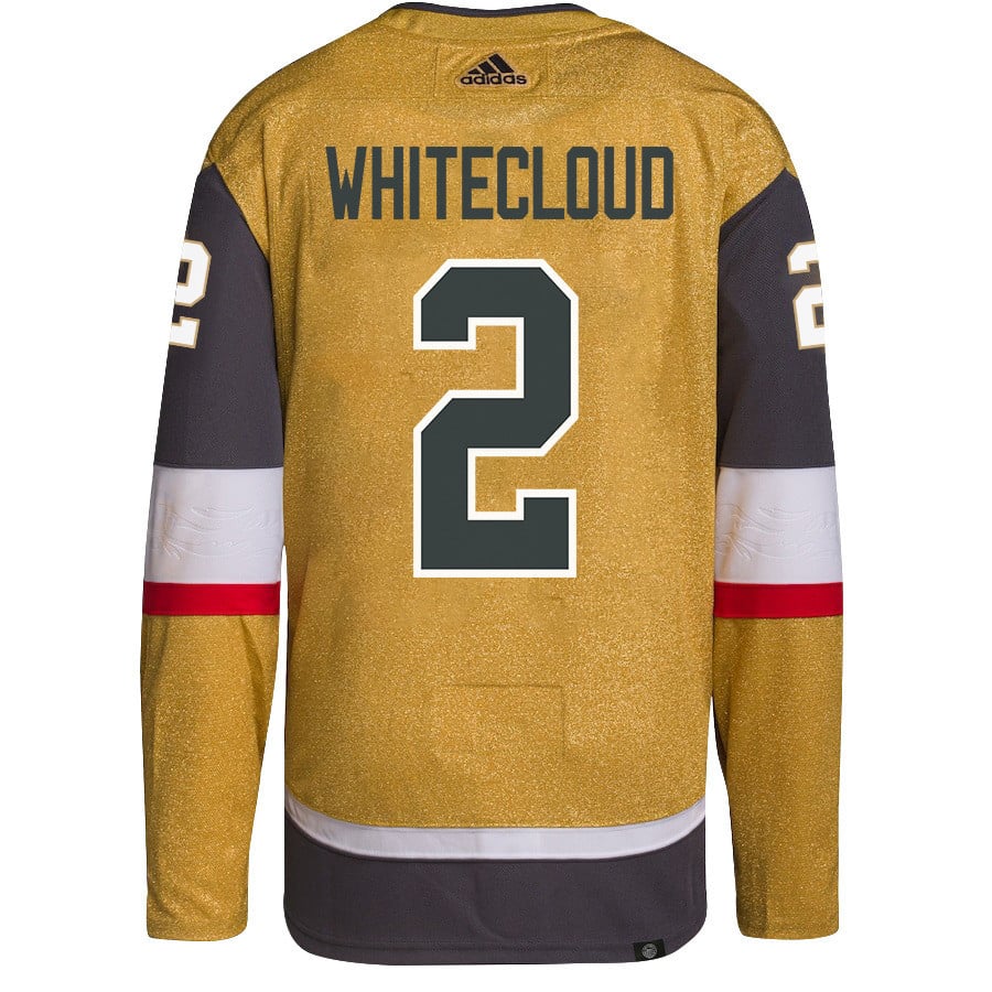 Alternative view of Zach Whitecloud 2 Vegas Golden Knights Stanley Cup 2023 Final Patch Home Breakaway Men Hockey Jersey - Gold - JS733 