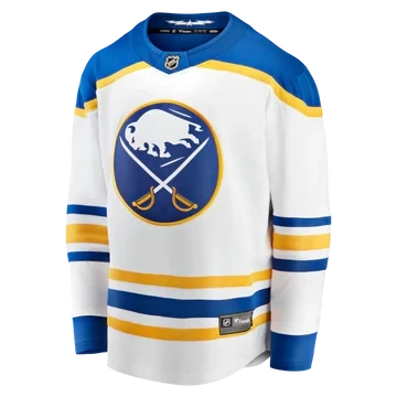 Alternative view of Zachary Benson #9 Buffalo Sabres 2023 Draft Away Men Hockey Jersey - White - JS888 
