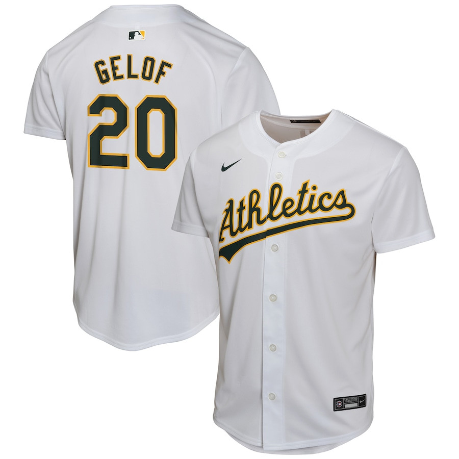 Zack Gelof 20 Oakland Athletics Home Game YOUTH Baseball Jersey - White 