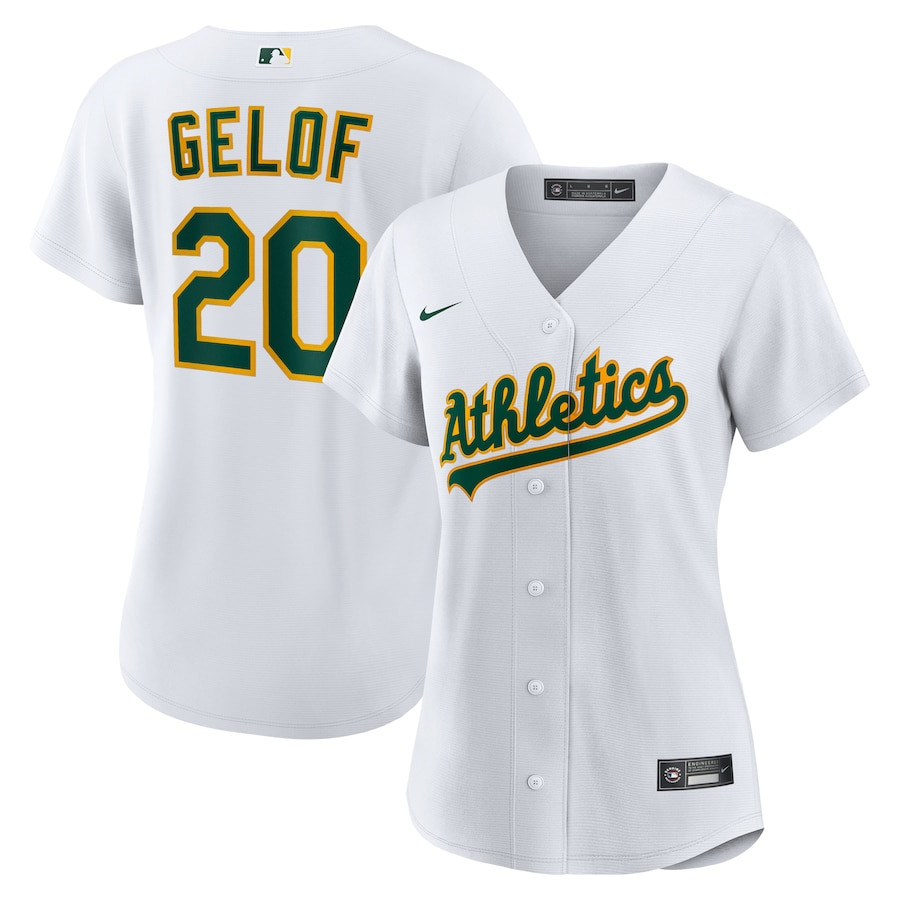 Zack Gelof 20 Oakland Athletics Women's Home Baseball Jersey - White 