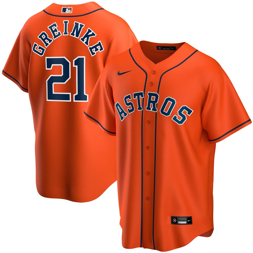 Zack Greinke Houston Astros Alternate 2020 Player Baseball Jersey - Orange