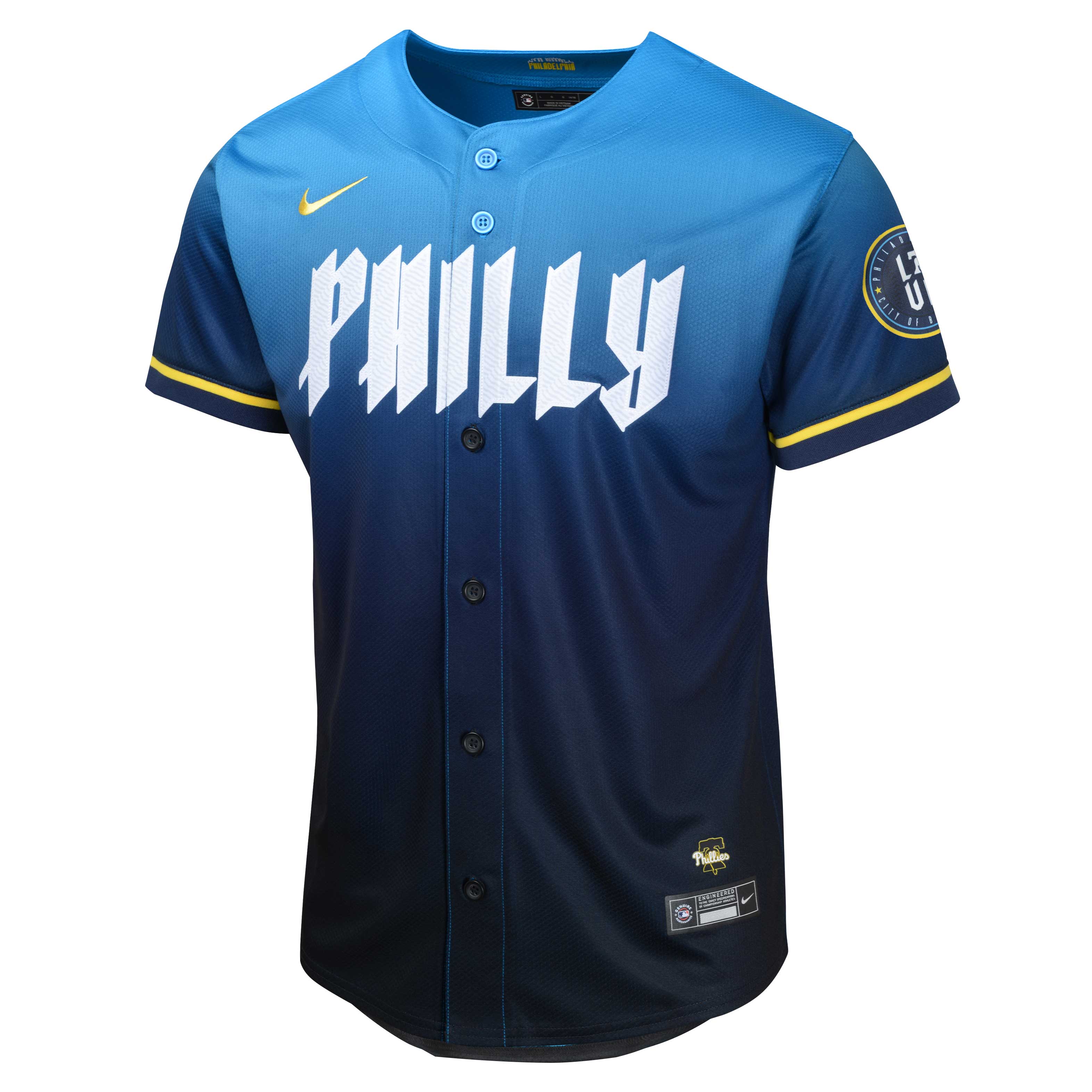 Alternative view of Zack Wheeler Philadelphia Phillies Youth 2024 City Connect Limited Player Jersey - Blue