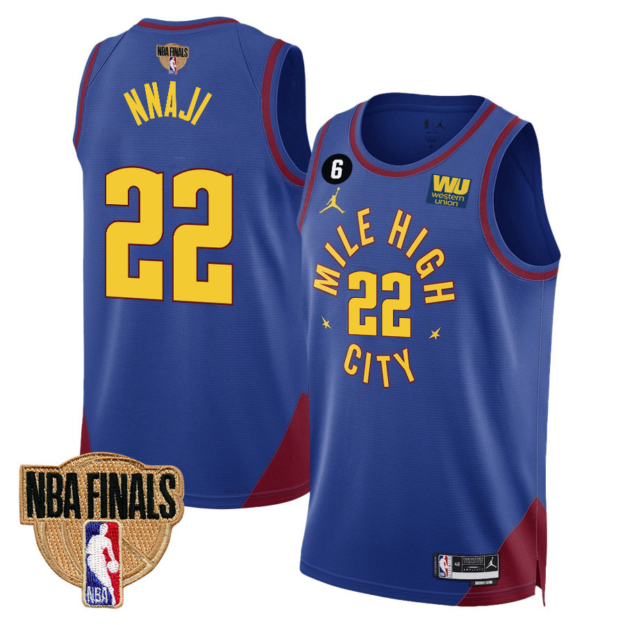 Zeke Nnaji 22 Denver Nuggets Final Champions 2023 Swingman YOUTH Basketball Jersey - Blue - JS538 