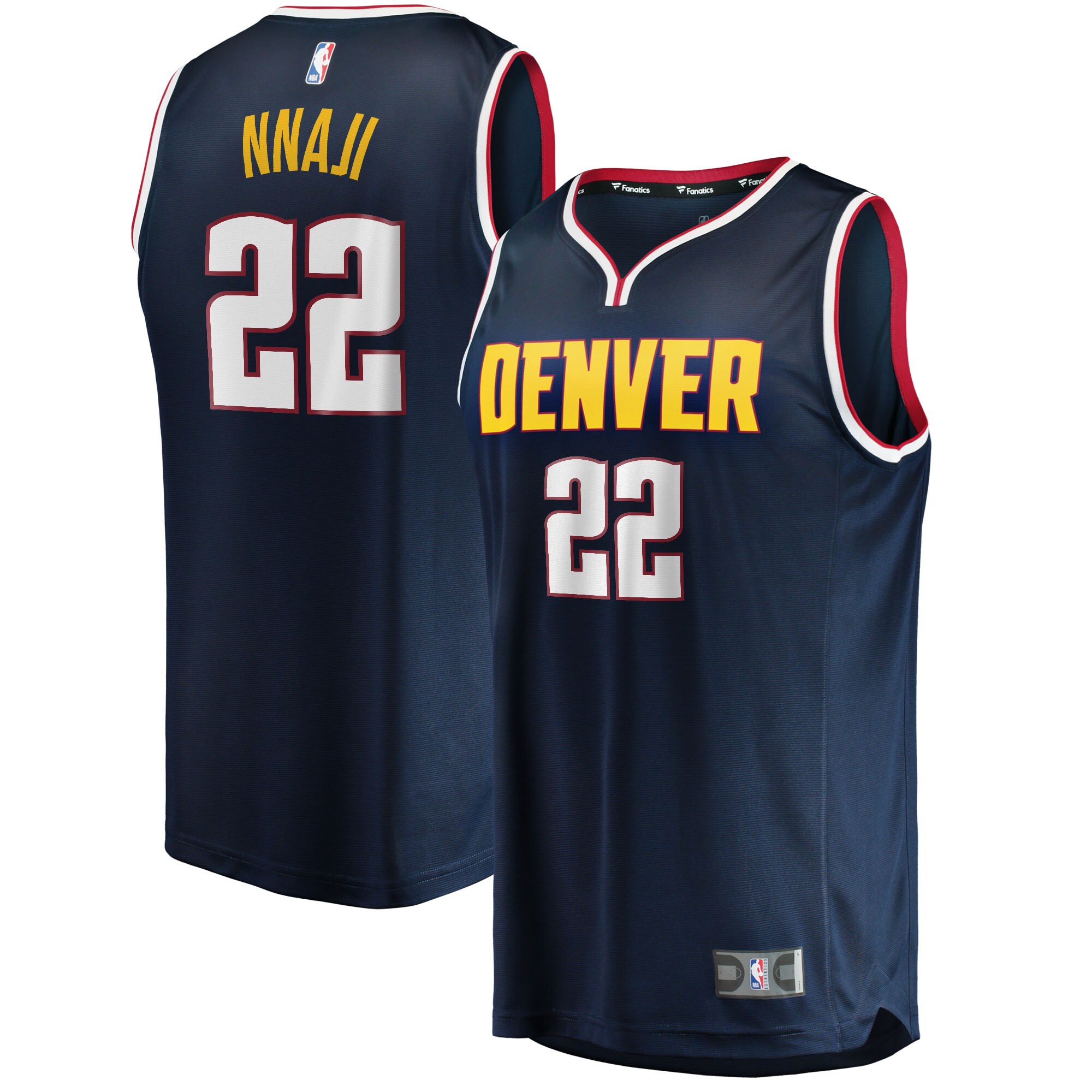 Zeke Nnaji Denver Nuggets Fanatics 2021/22 Fast Break Replica Basketball Jersey - Icon Edition - Navy
