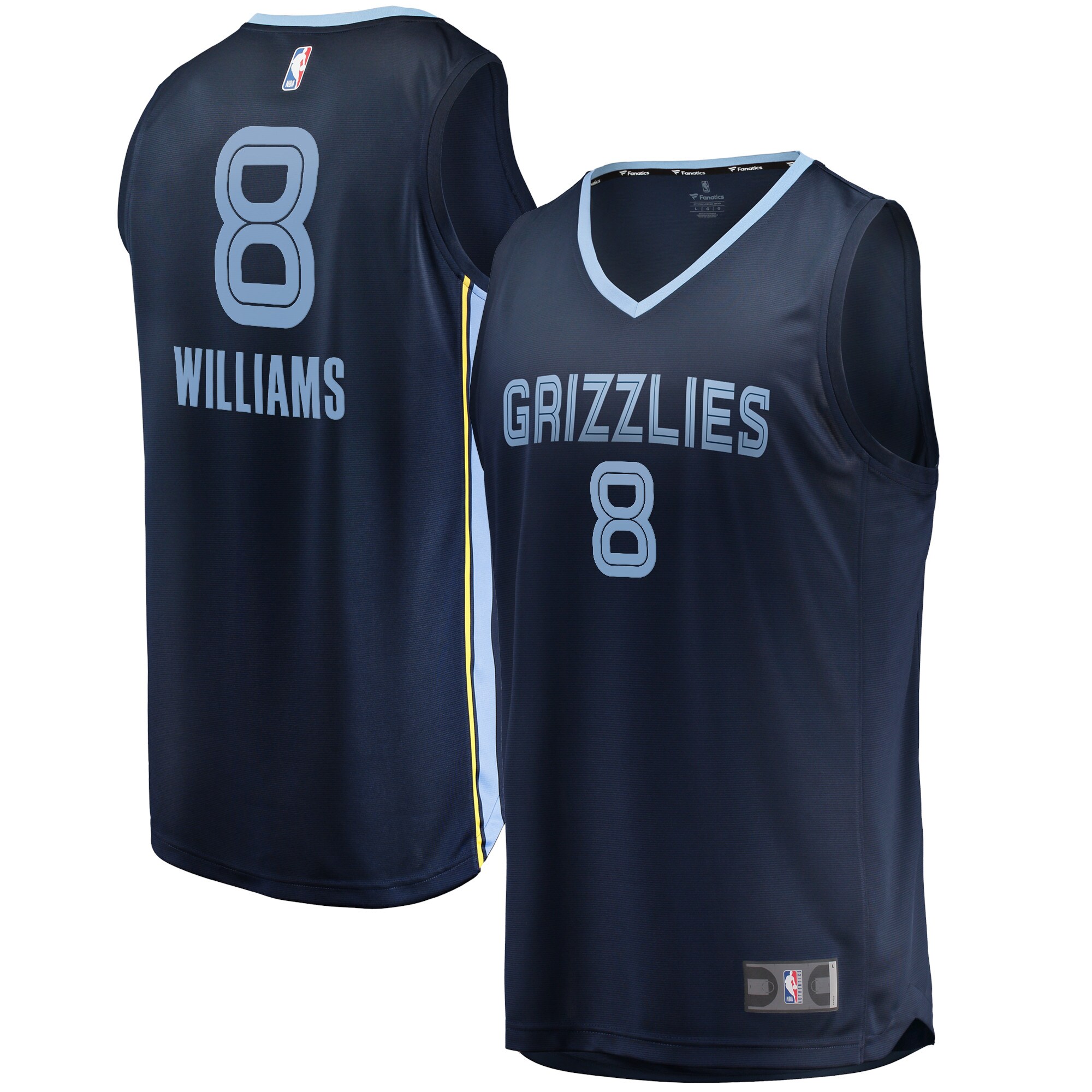 Alternative view of Ziaire Williams Memphis Grizzlies Fanatics Branded 2021/22 Fast Break Replica Basketball Jersey - Icon Edition - Navy