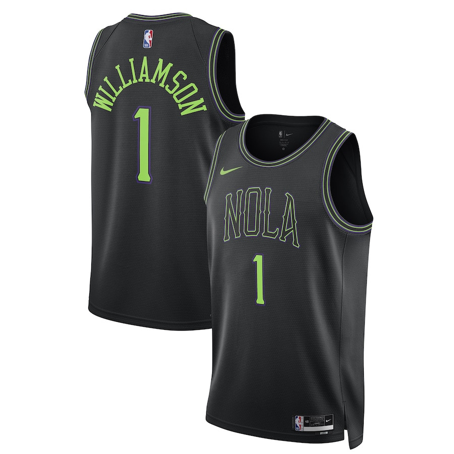Zion Williamson 1 New Orleans Pelicans 2023/24 Swingman Basketball Jersey - City Edition - Unisex Black - JS975 