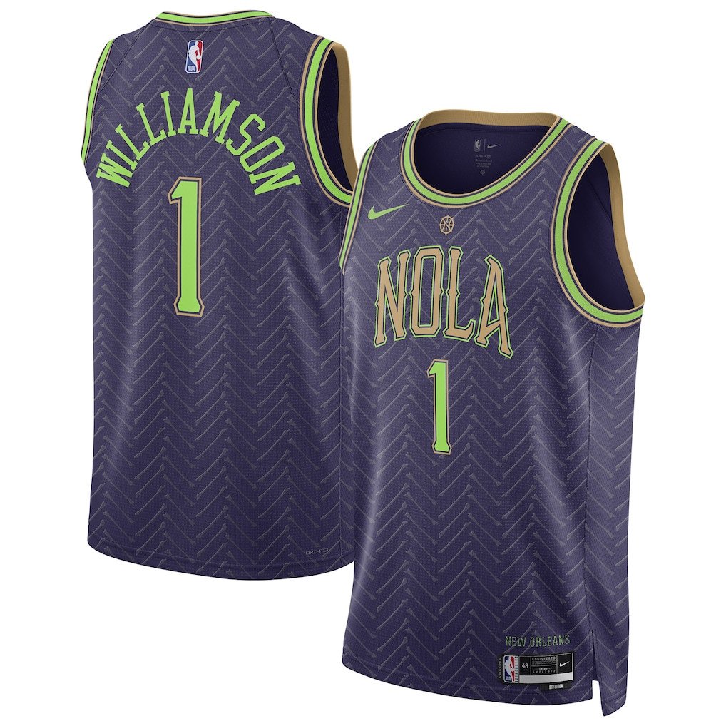 Zion Williamson 1 New Orleans Pelicans Unisex 2024/25 Swingman Player Basketball Jersey - City Edition - Purple - JS507 