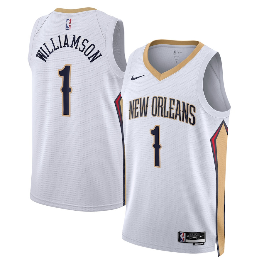 Zion Williamson 1 New Orleans Pelicans Unisex Swingman Basketball Jersey - Association Edition - White - JS665 
