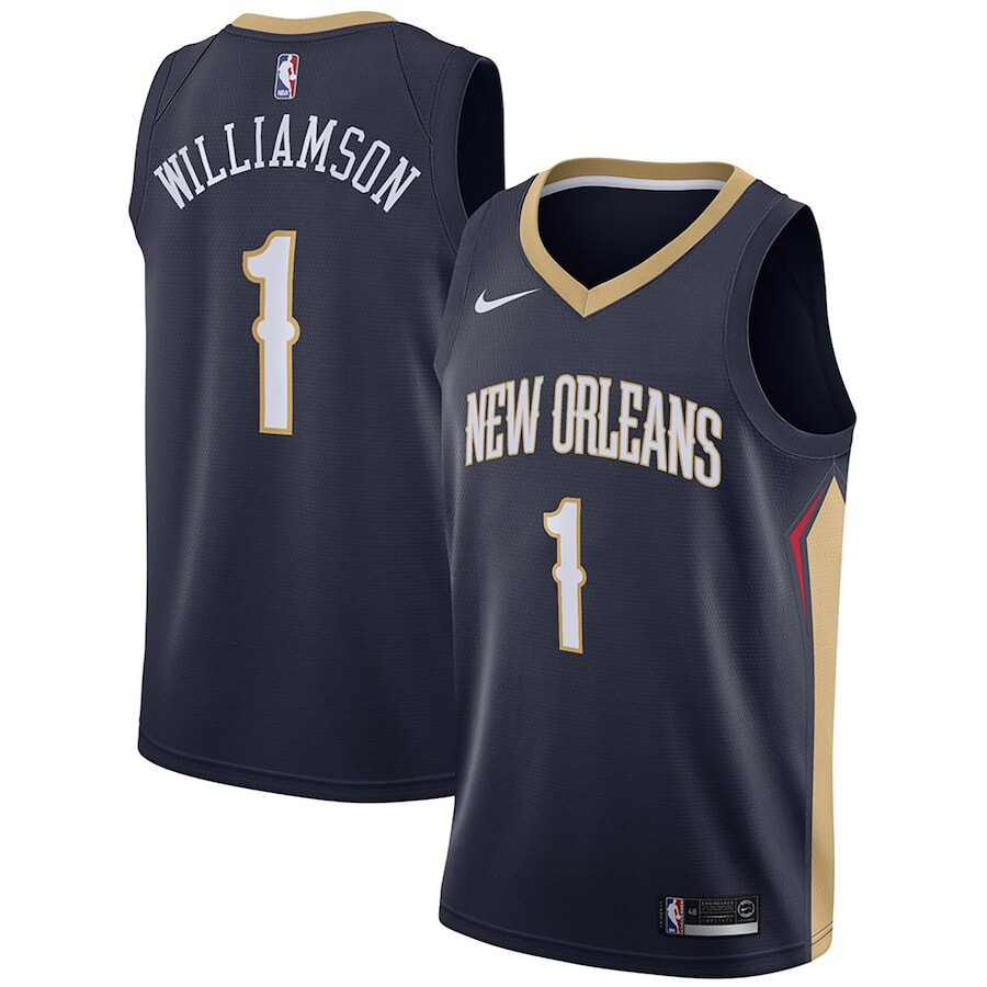 Zion Williamson 1 New Orleans Pelicans Unisex Swingman Basketball Jersey - Icon Edition - Navy - JS160 