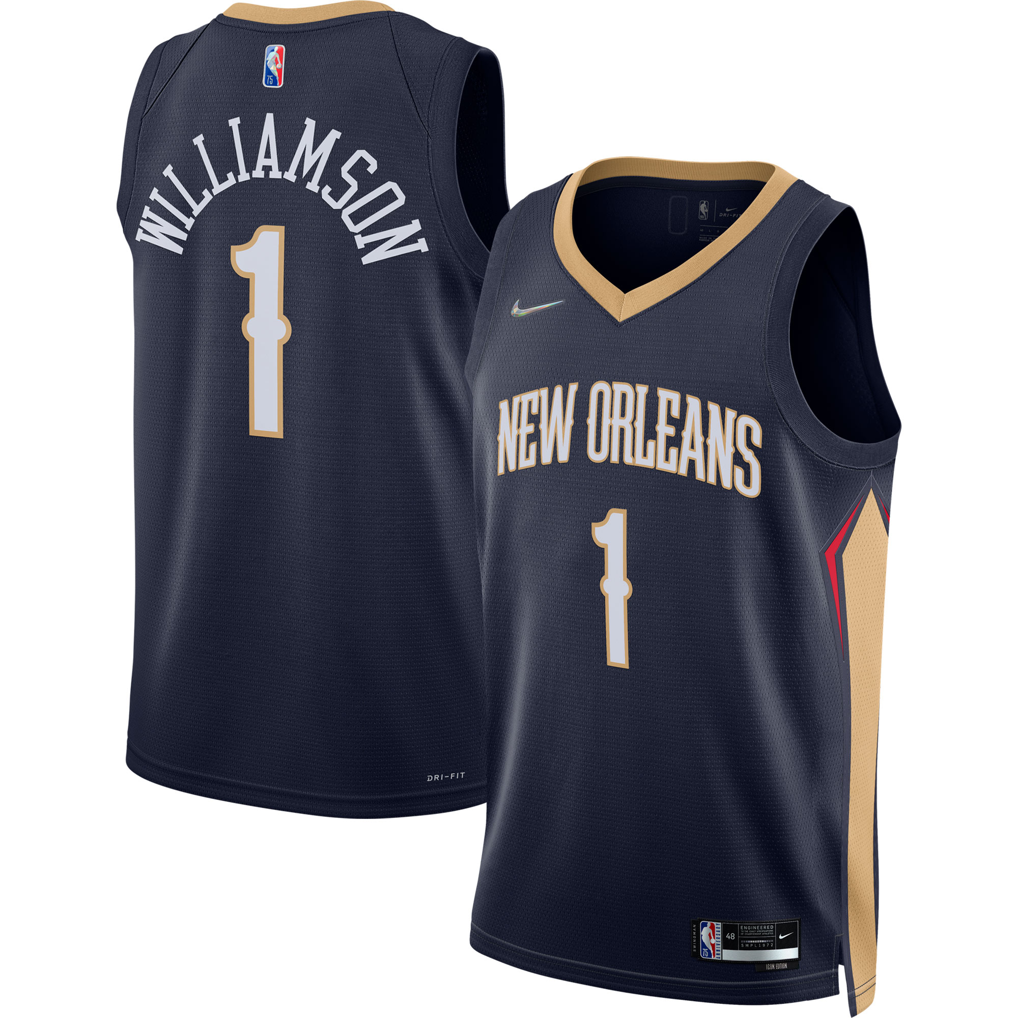Zion Williamson New Orleans Pelicans 2021/22 Diamond Swingman Basketball Jersey – Icon Edition – Navy