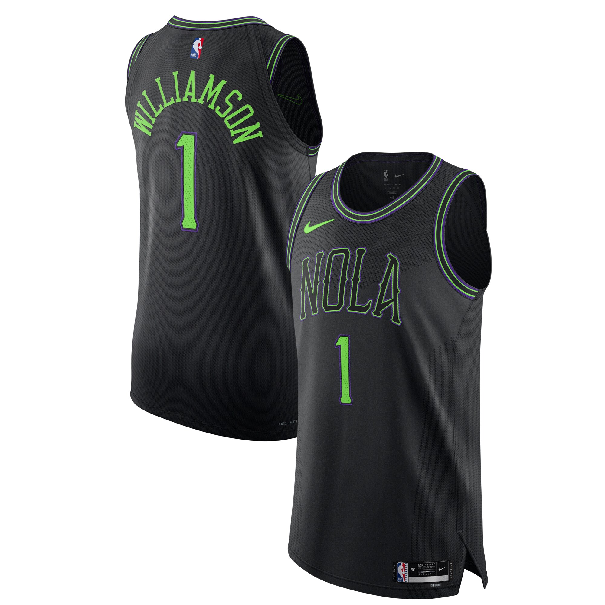 Zion Williamson New Orleans Pelicans Authentic Basketball Jersey - City Edition - Black
