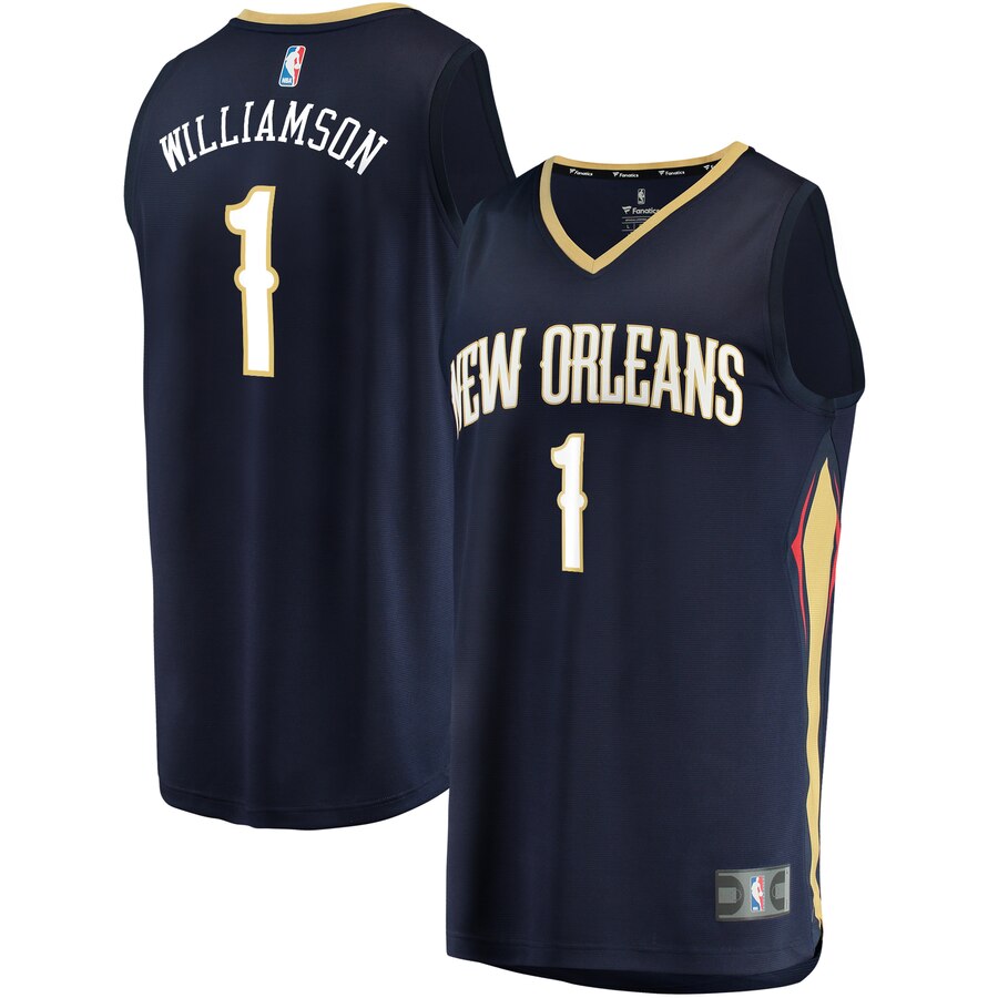 Zion Williamson New Orleans Pelicans Fanatics Branded 2019 Nba Draft First Round Pick Fast Break Replica Basketball Jersey Navy - Icon Edition