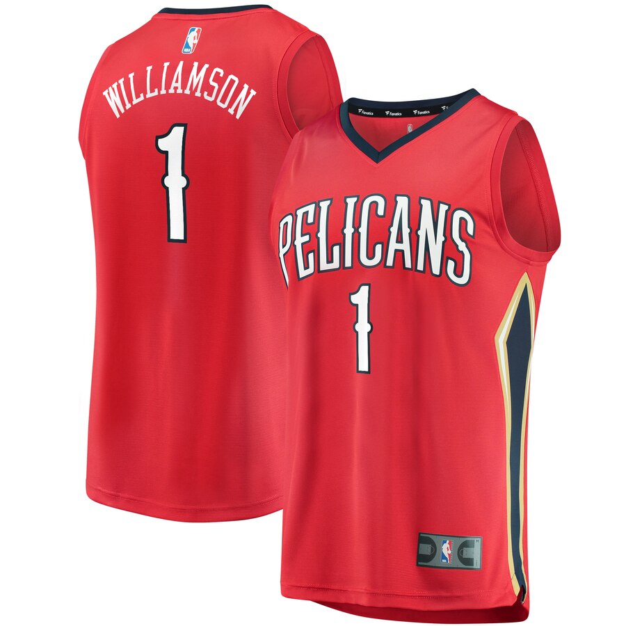 Zion Williamson New Orleans Pelicans Fanatics Branded 2019 Nba Draft First Round Pick Fast Break Replica Basketball Jersey Red - Statement Edition