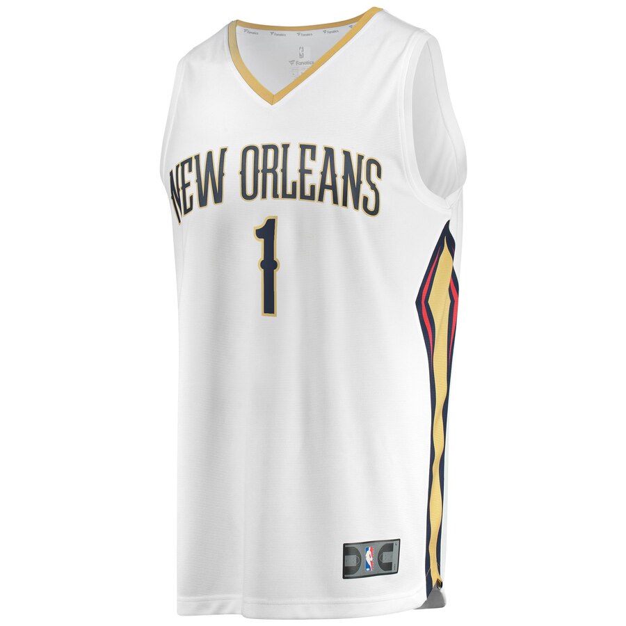 Alternative view of Zion Williamson New Orleans Pelicans Fanatics Branded 2019 Nba Draft First Round Pick Fast Break Replica Basketball Jersey White - Association Edition