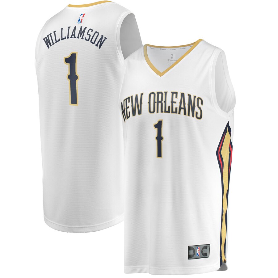 Zion Williamson New Orleans Pelicans Fanatics Branded 2019 Nba Draft First Round Pick Fast Break Replica Basketball Jersey White - Association Edition