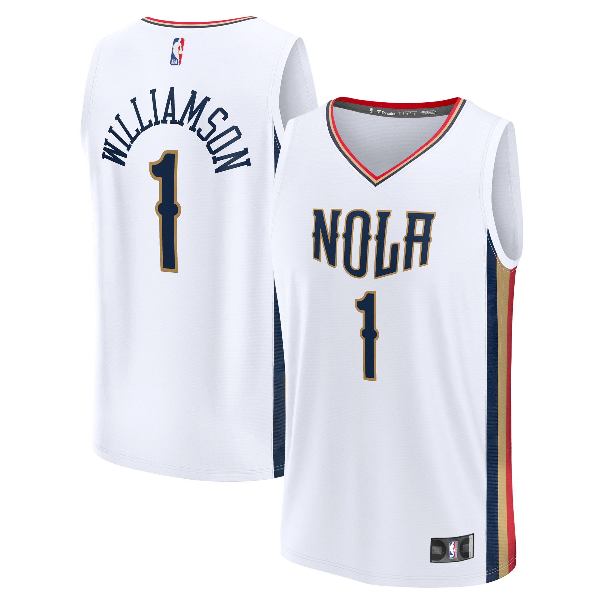 Alternative view of Zion Williamson New Orleans Pelicans Fanatics Branded 2021/22 Fast Break Replica Basketball Jersey - City Edition - White