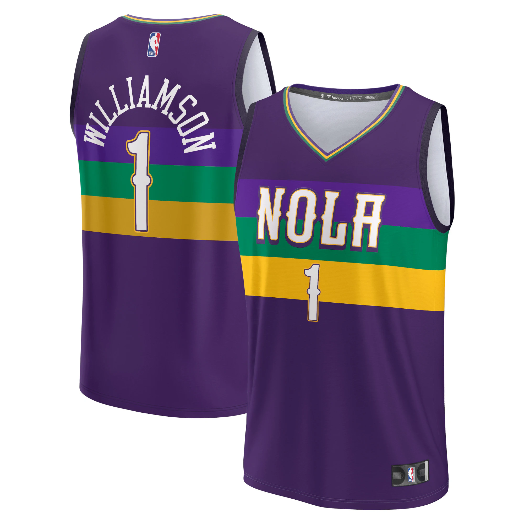 Alternative view of Zion Williamson New Orleans Pelicans Fanatics Branded 2022/23 Fastbreak Basketball Jersey - City Edition - Purple