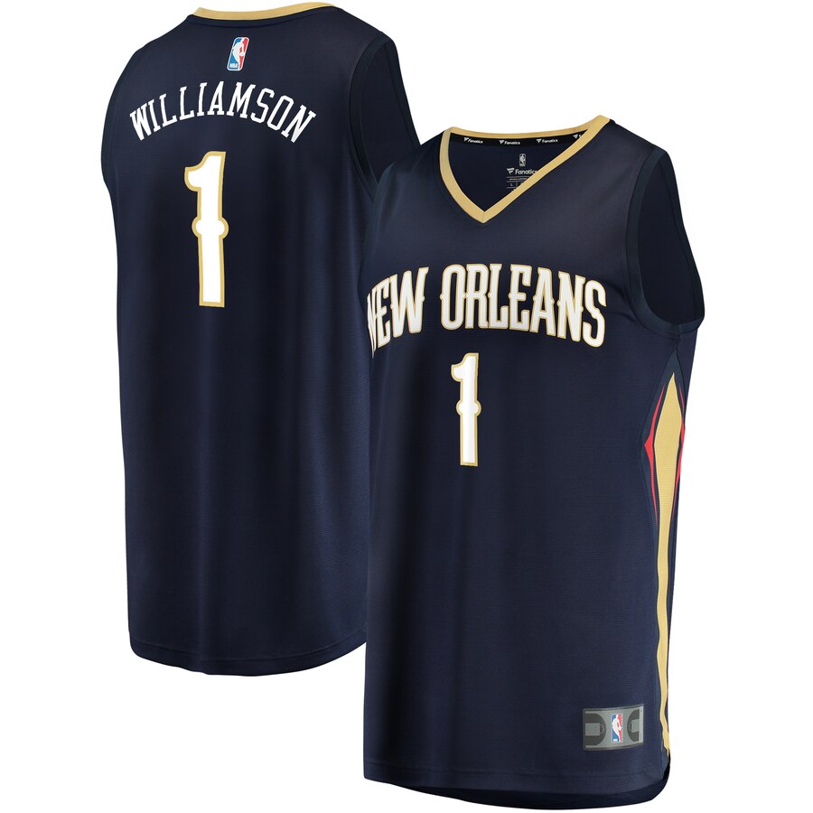 Zion Williamson New Orleans Pelicans Fanatics Branded Fast Break Replica Basketball Jersey Navy – Icon Edition