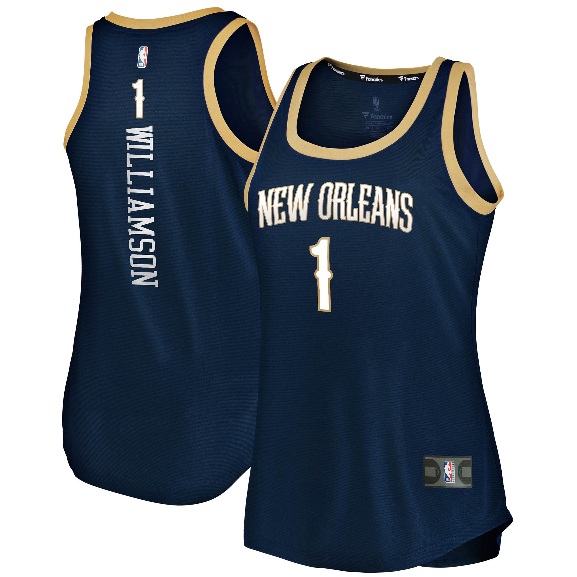 Zion Williamson New Orleans Pelicans Fanatics Branded Women’s 2019/20 Fast Break Team Tank Basketball Jersey – Icon Edition – Navy