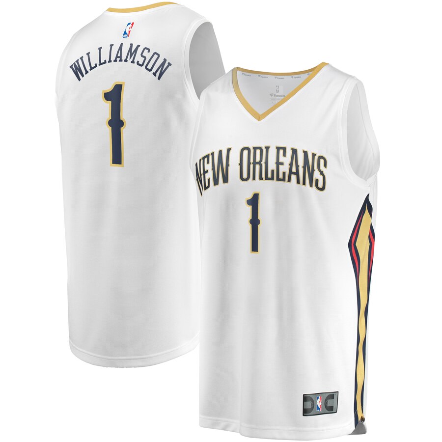 Zion Williamson New Orleans Pelicans Fanatics Branded Youth 2019 Nba Draft First Round Pick Fast Break Replica Basketball Jersey - Association Edition - White