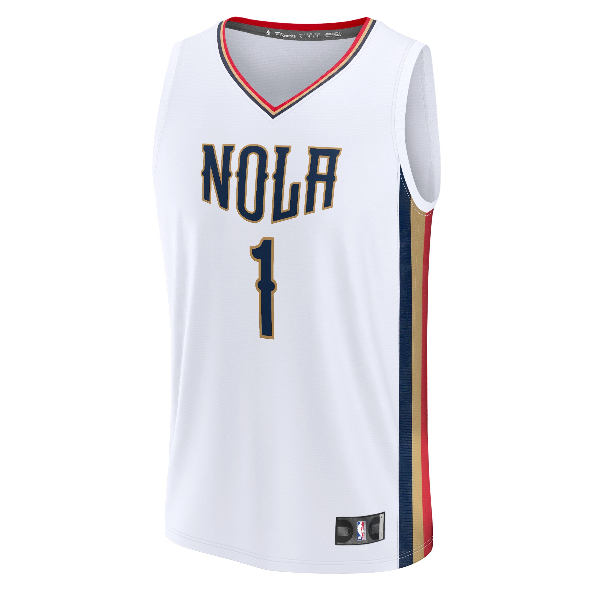 Alternative view of Zion Williamson New Orleans Pelicans Fanatics Fast Break Replica Basketball Jersey - City Edition - White