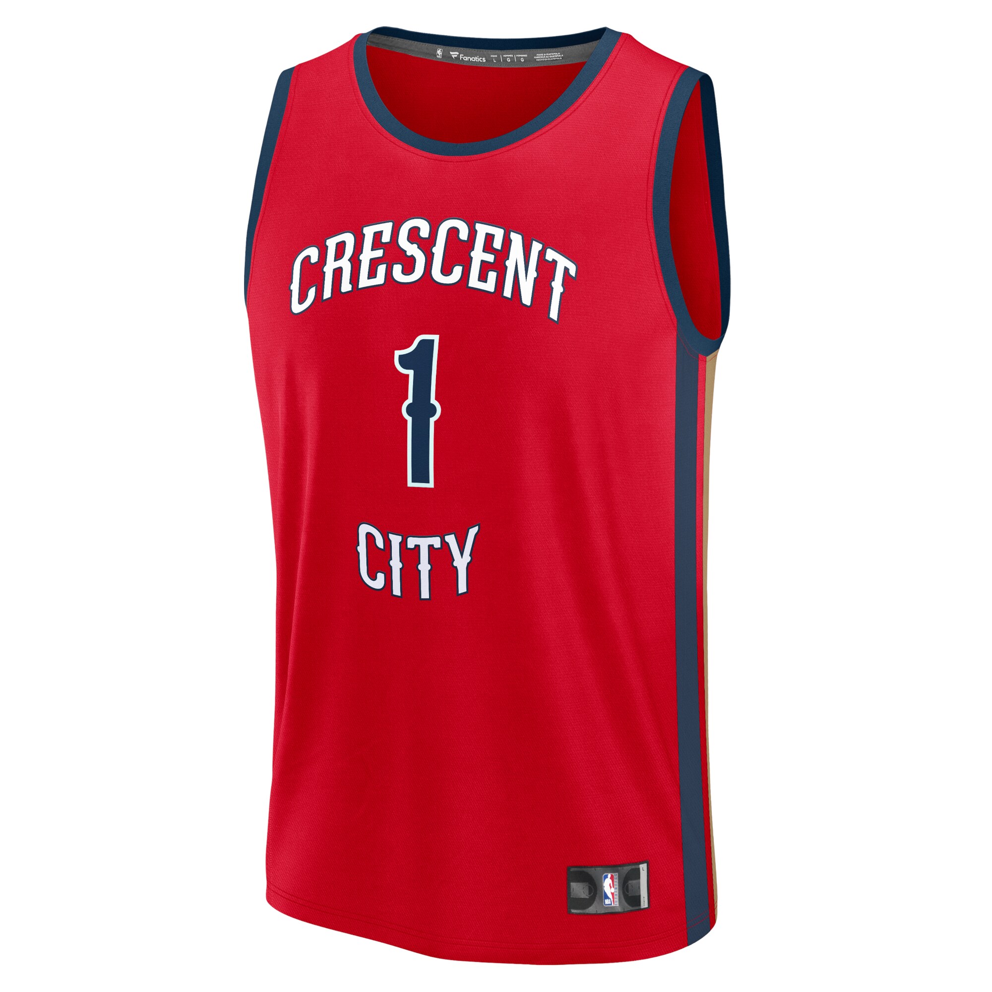 Alternative view of Zion Williamson New Orleans Pelicans Fanatics Fast Break Replica Player Basketball Jersey - Statement Edition - Red