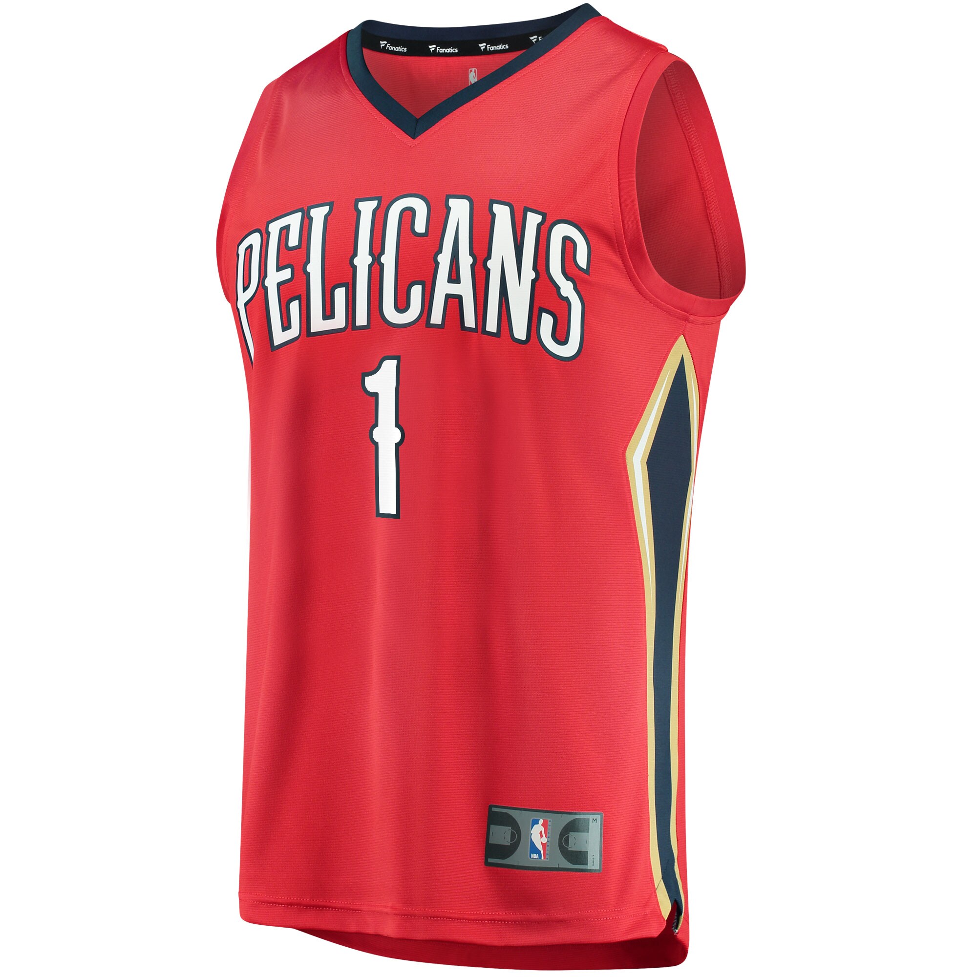 Alternative view of Zion Williamson New Orleans Pelicans Fanatics Replica Fast Break Basketball Jersey Red - Statement Edition
