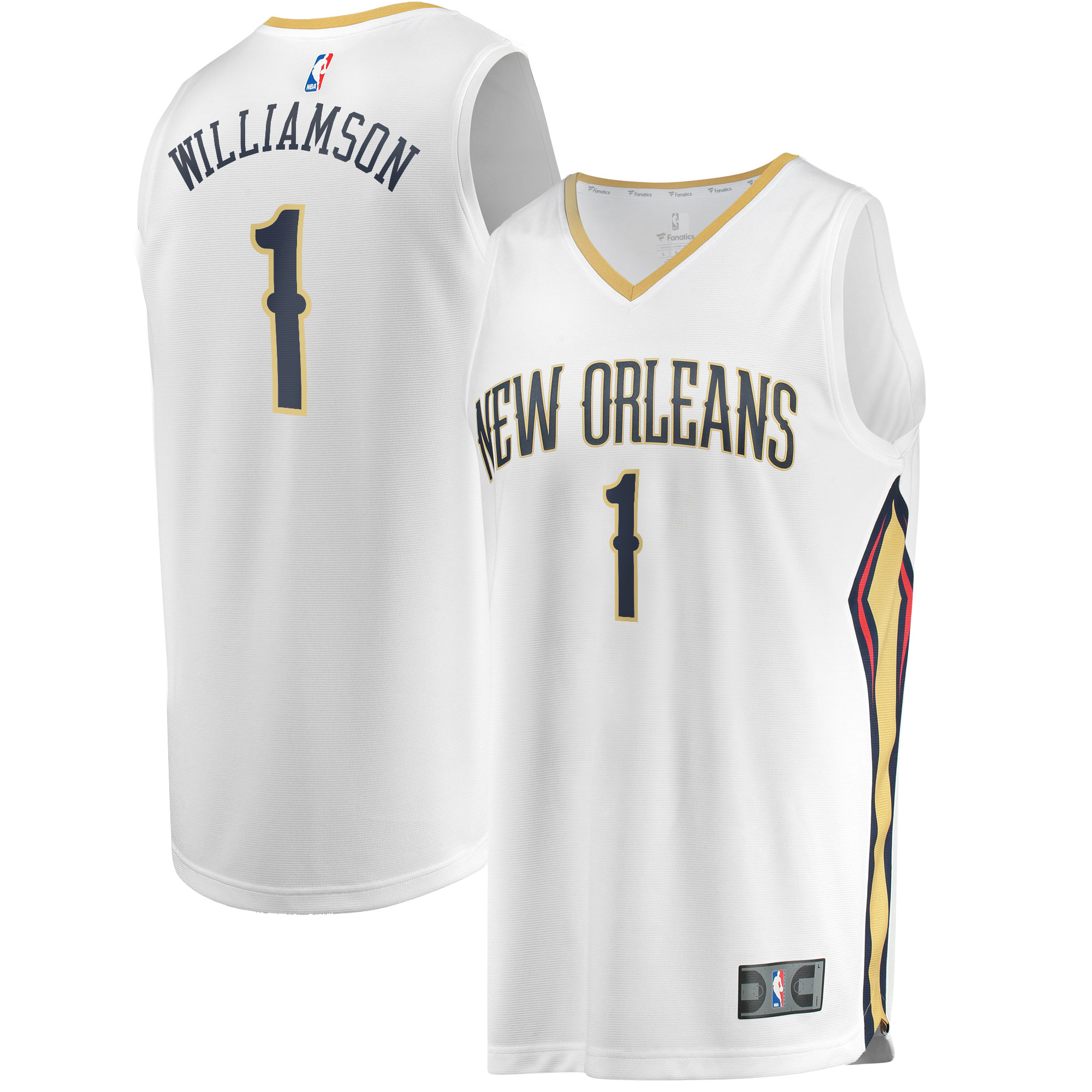 Zion Williamson New Orleans Pelicans Fanatics Replica Fast Break Basketball Jersey White - Association Edition