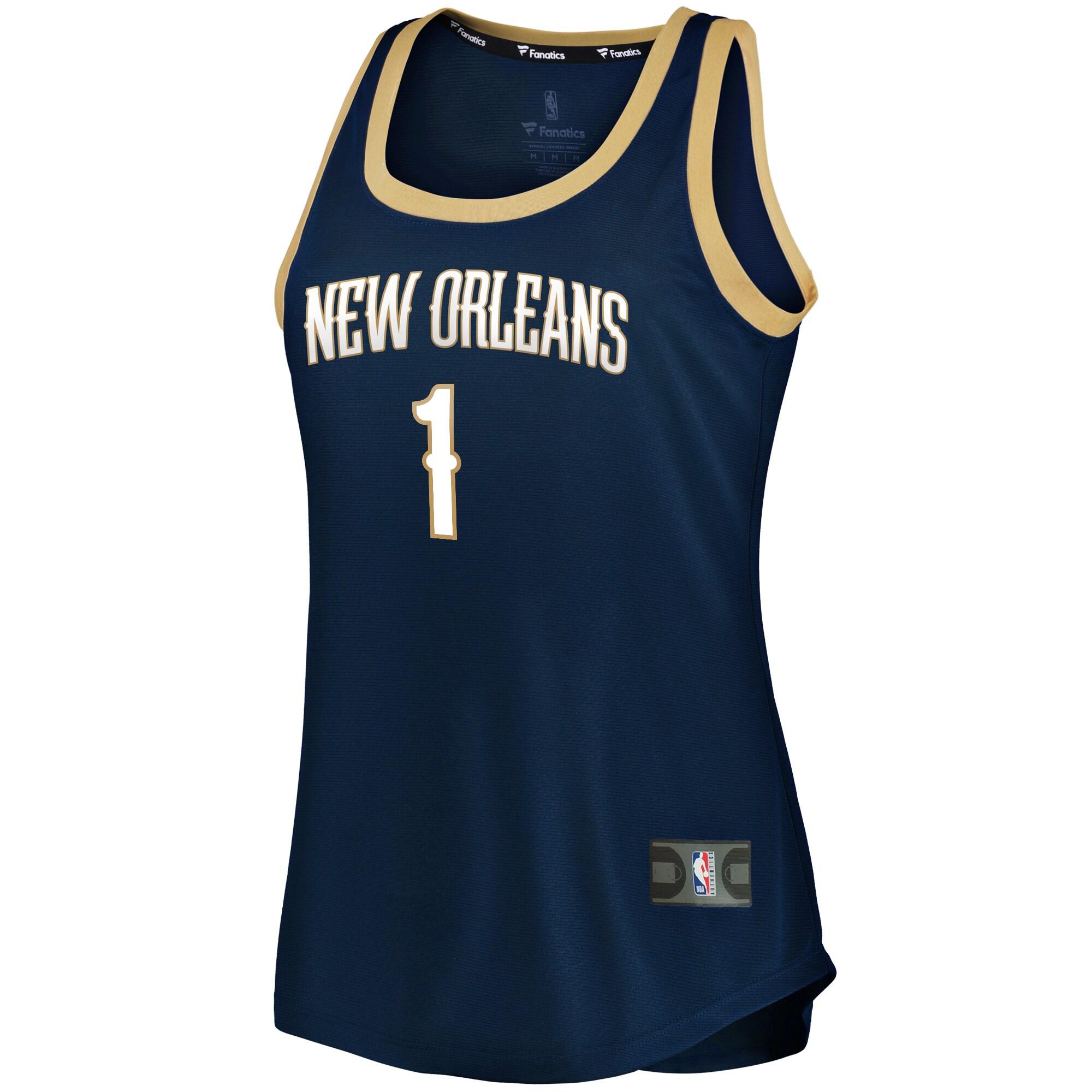 Alternative view of Zion Williamson New Orleans Pelicans Fanatics Women's Fast Break Team Tank Basketball Jersey - Icon Edition - Navy