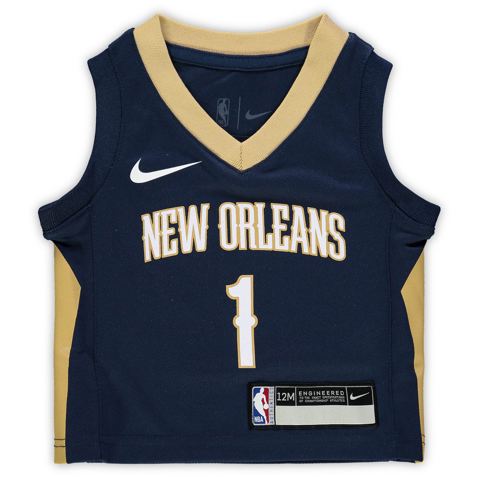 Alternative view of Zion Williamson New Orleans Pelicans Infant Replica Basketball Jersey - Icon Edition - Navy