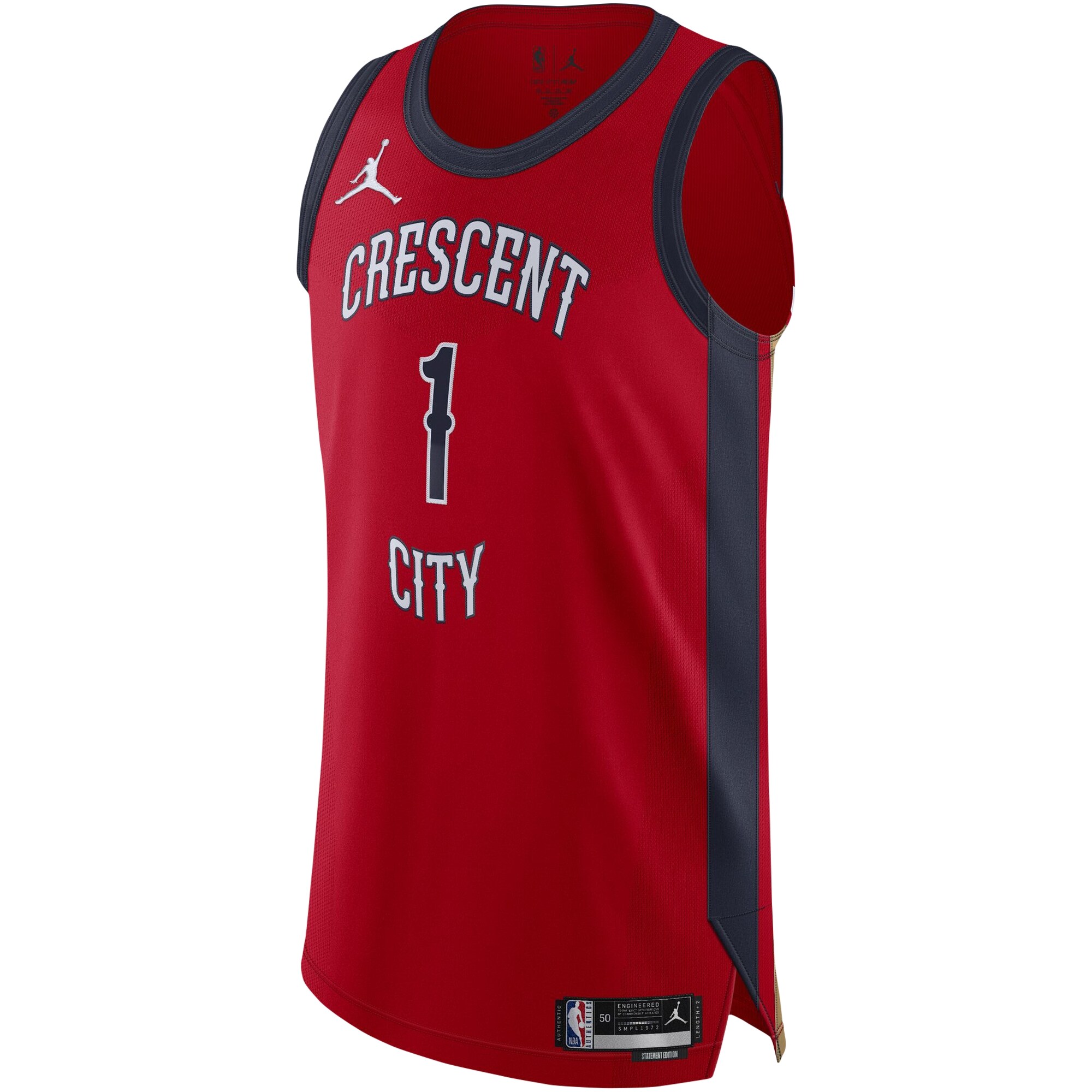 Alternative view of Zion Williamson New Orleans Pelicans Jordan Brand Authentic Basketball Jersey - Statement Edition - Red