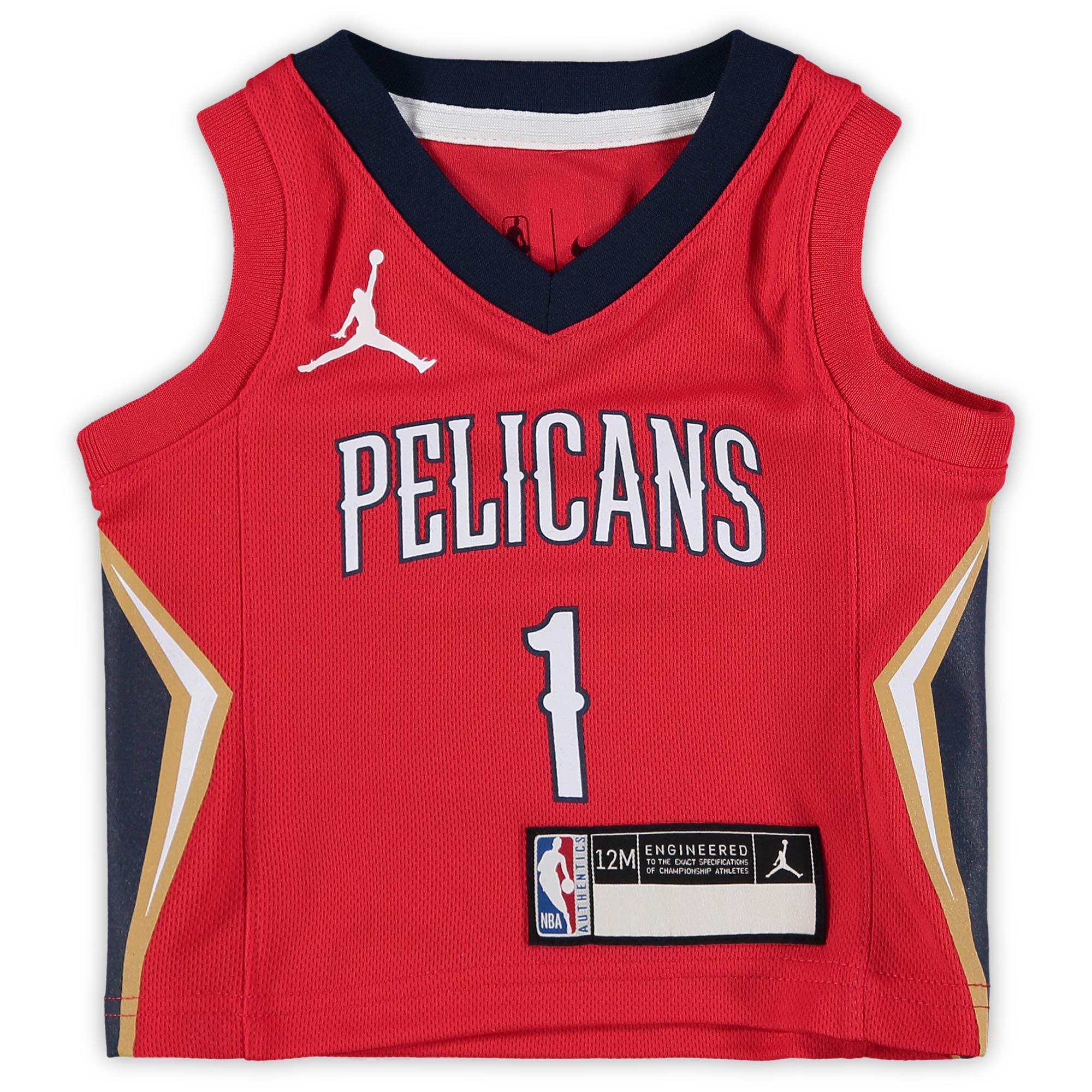 Alternative view of Zion Williamson New Orleans Pelicans Jordan Brand Infant 2020/21 Basketball Jersey - Statement Edition - Red