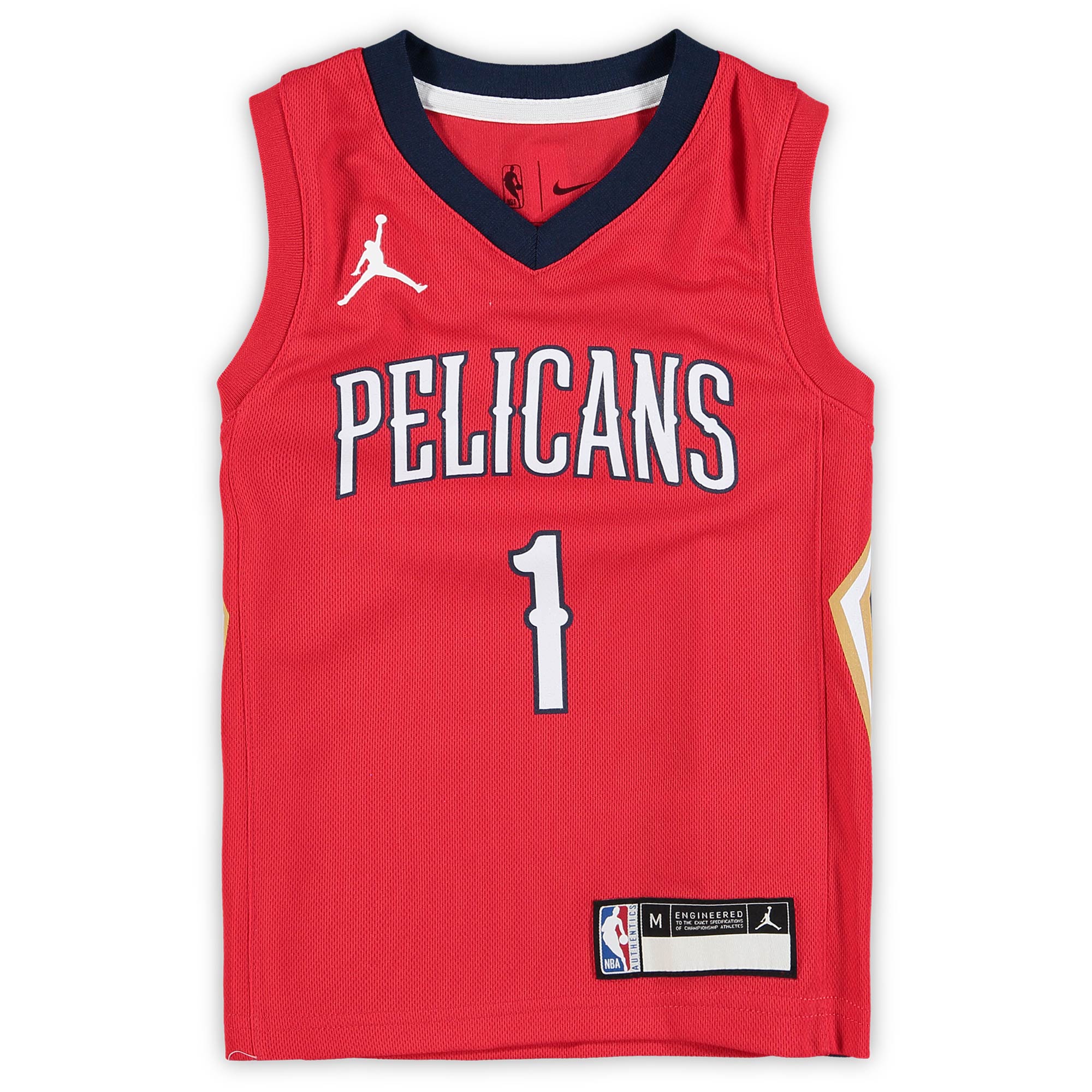 Alternative view of Zion Williamson New Orleans Pelicans Jordan Brand Preschool 2020/21 Fast Break Replica Basketball Jersey – Statement Edition – Red