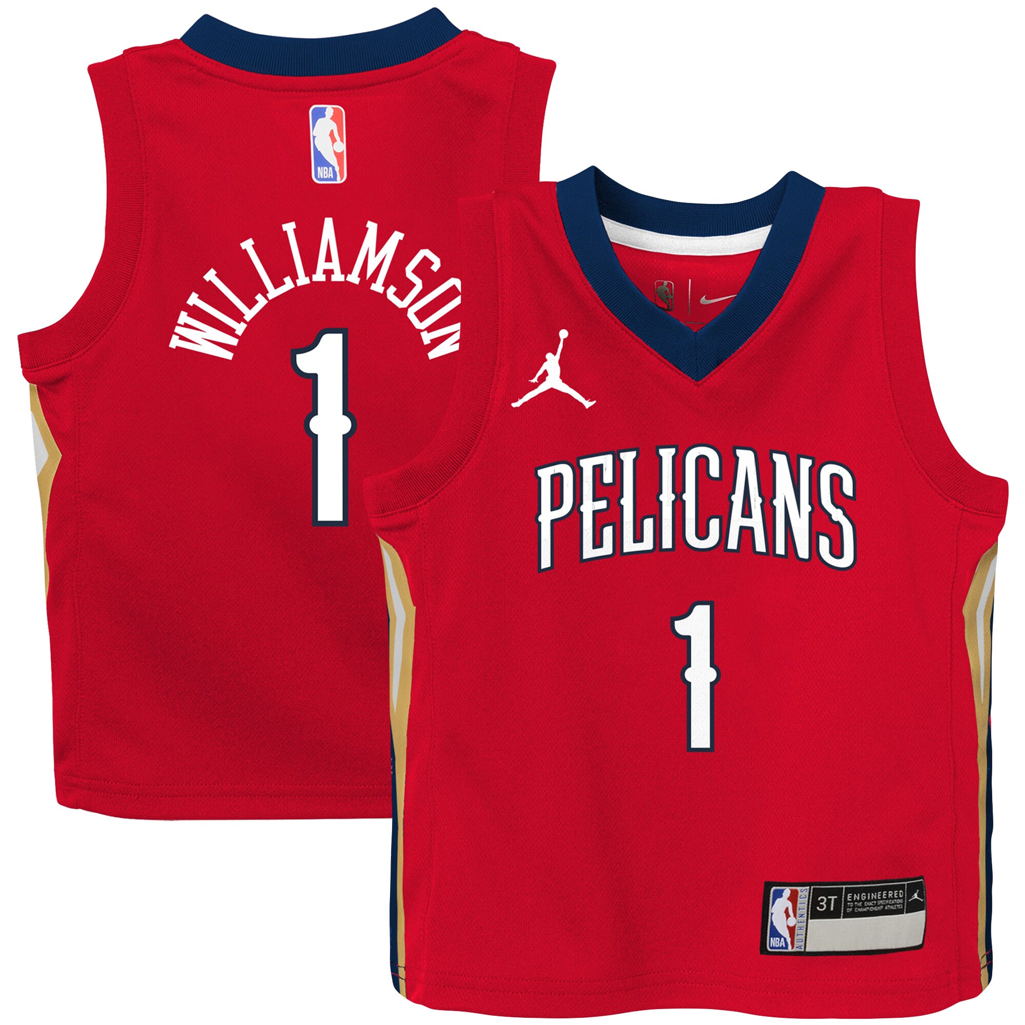 Zion Williamson New Orleans Pelicans Jordan Brand Toddler 2020/21 Basketball Jersey - Red - Statement Edition