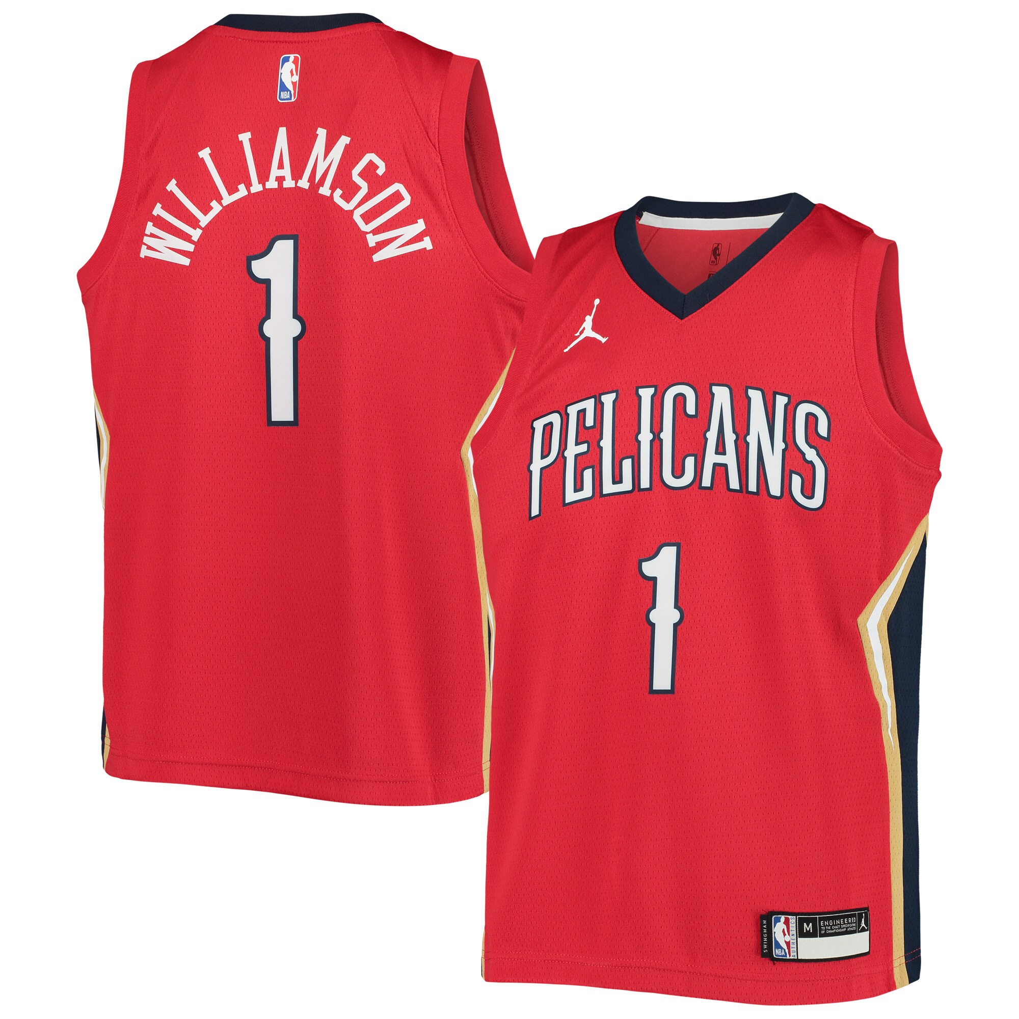 Zion Williamson New Orleans Pelicans Jordan Brand Youth 2020/21 Swingman Player Basketball Jersey – Statement Edition – Red
