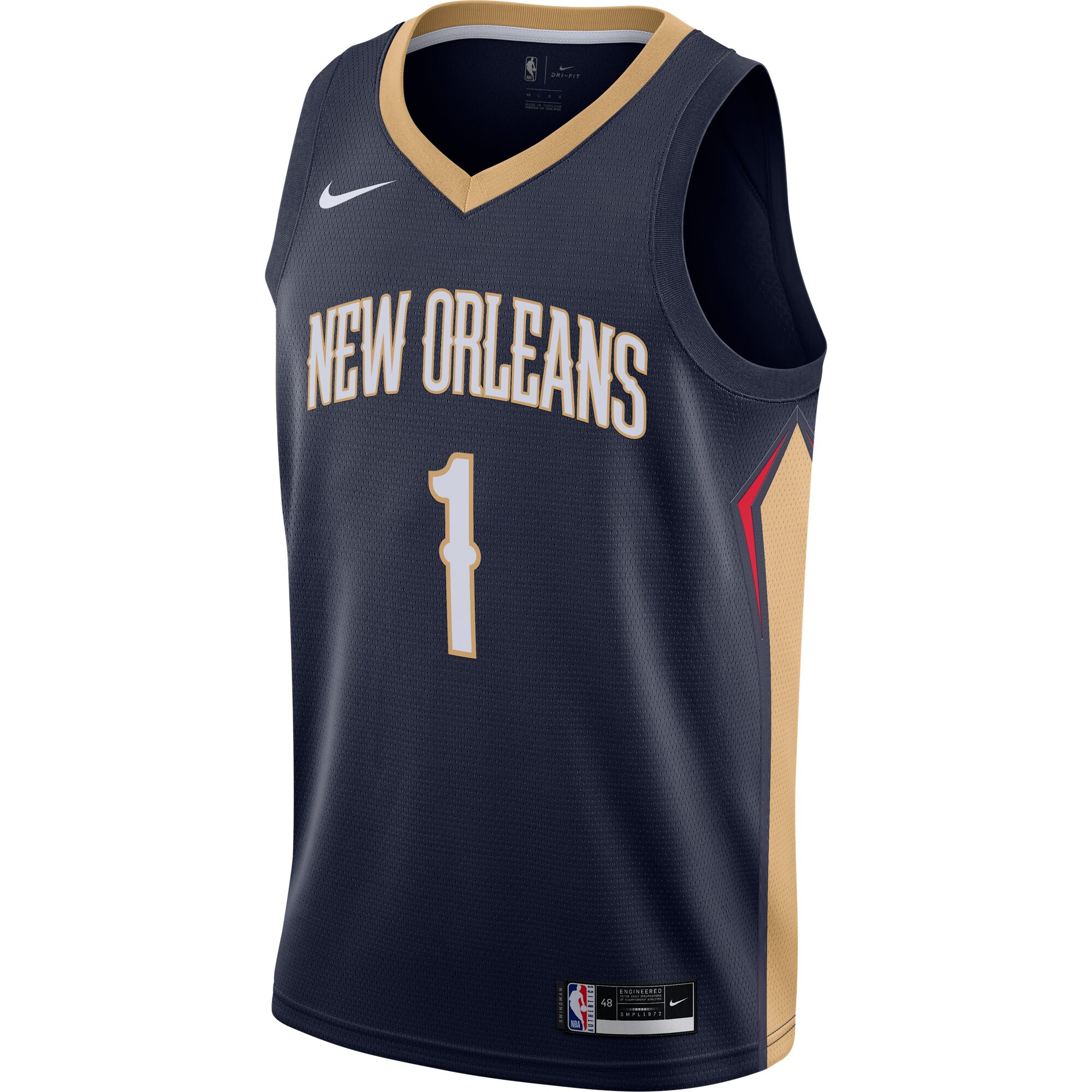 Alternative view of Zion Williamson New Orleans Pelicans Swingman Basketball Jersey - Navy - Icon Edition