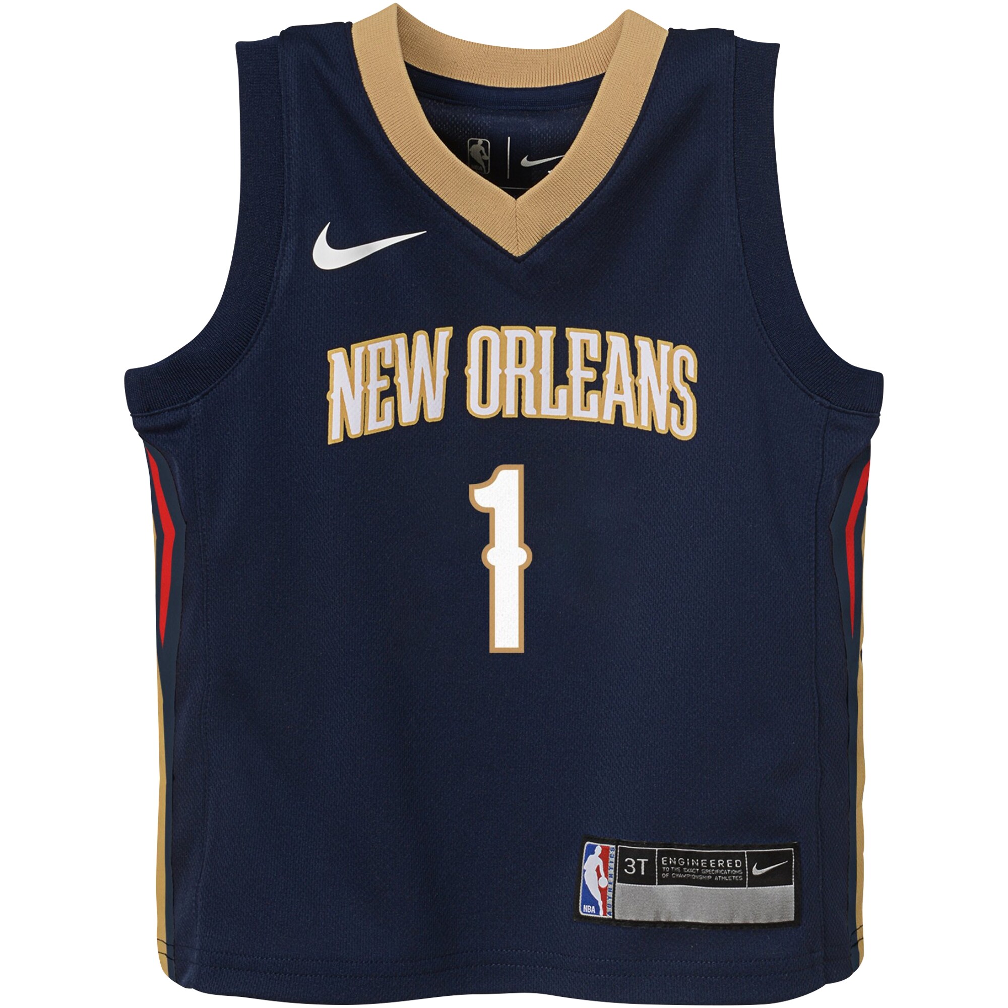 Alternative view of Zion Williamson New Orleans Pelicans Toddler Swingman Player Basketball Jersey - Icon Edition - Navy